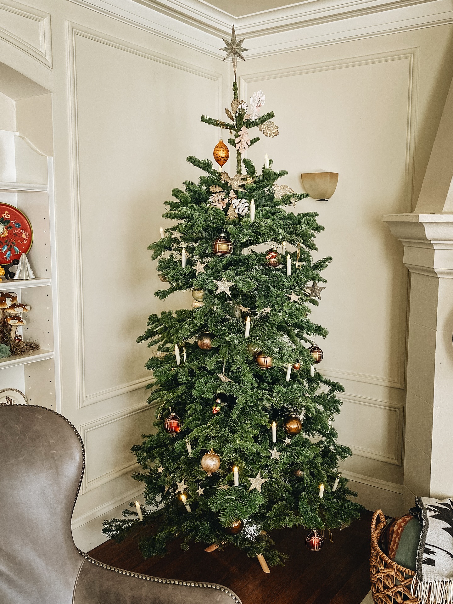 Each year it’s a question what direction our Christmas tree will take. After decades of collecting (hoarding) Christmas ornaments and decorations there’s lots of ways our tree can turn out. Usually a reflection of a current feeling or aspiration. This year’s tree ended up a little moody. Perhaps because Luc and Colette will be in France for Christmas, I was feeling melancholy. It will be an enchanting Christmas for them and I look forward to seeing their messages while they’re away. I wouldn’t want them here with me rather than on an adventure, but just that dull ache I get when my babies are far away, I know that will be with me for Christmas 🎄