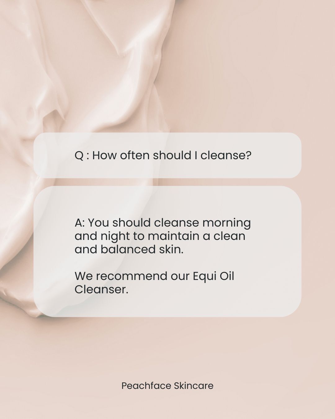 Q: How often should I cleanse?
A: Twice a day, morning and night to keep your skin fresh, clear, and balanced.
Start and end your day with our Equi Oil Cleanser, formulated with Sunflower, Grapeseed, Lavender, and Tangerine Oils to melt away impurities while protecting your skin’s natural barrier.
Cleanse gently. Glow confidently. .
.
.
.
.
.
#PeachfaceSkincare #EquiOilCleanser #ProAgeing #BrisbaneBeauty #BrisbaneSkincare #AustralianMadeSkincare #CleanBeauty #NaturalSkincare #VeganSkincare #CrueltyFreeSkincare #AussieBrand #BarrierLoving #HealthySkinJourney #OilCleanser #SkincareTips #NaturalGlow #GlowingSkin #BrisbaneSmallBusiness #SkinCareRoutine #AussieSkincare #HolisticBeauty #PeachyGlow