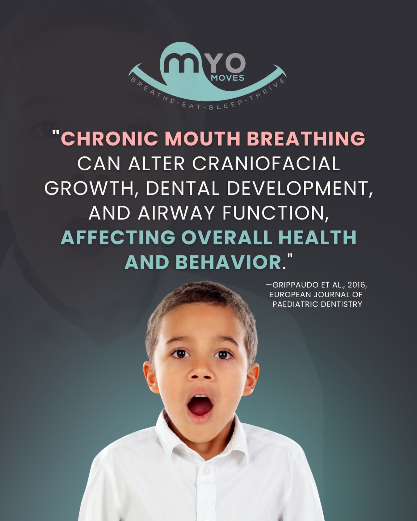 Chronic mouth breathing can quietly change the way a child grows - from their face, to their airway, to how they feel and behave. 😮💨
It’s important to catch the small signs early… because the way we breathe shapes the way we live.
If you’ve ever wondered “Is this normal?”, you’re not alone. Let’s talk about how myofunctional therapy can help nurture healthy growth, one breath at a time. 🌿
➡️ Save this post if you’re learning something new today.
➡️ Tag a parent, provider, or friend who should know this too!
➡️ Drop “mouth breathing” in the comments if you want to learn more about what healthy breathing looks like!
📚 (Grippaudo et al., 2016, European Journal of Paediatric Dentistry)