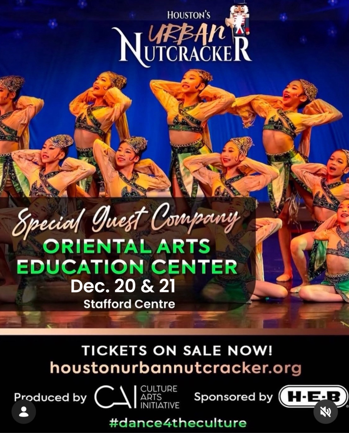 Meet Special Guest Company Oriental Arts Education Center!
Director: Xu Li
OAEC (Oriental Arts Education Center) was established in 2010, at present, it has grown to three regions: Southeast of Houston, Sugar Land and Katy.
OAEC is a comprehensive arts education institution with a primary focus on dance, offering courses in dance, vocal music, instrumental music, drama, fine arts, and modeling.
OAEC’s teaching method is unique in its blend of Eastern and Western styles. OAEC’s exceptional stage presentations and remarkable teaching achievements earned the Nexstar National Championship’s “Excellence in Choreographer Award” and the “Best Dance Studio 2024” and YAGP Houston “Outstanding Dance School 2025” honor again!
Come see OAEC and many other amazing special guest companies Dec. 20 & 21 at the Stafford Centre. Get your tickets at HoustonUrbanNutcracker.org.