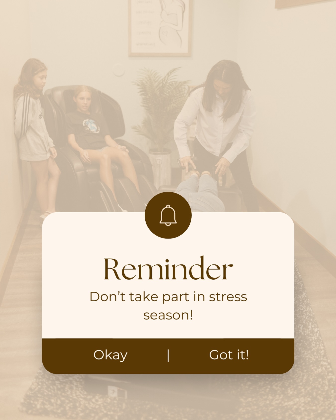 Wellness Wednesday Reminder: Don’t take part in stress season. 🚫
You don’t have to sign up for overwhelm just because the world says it’s “normal.”
If your nervous system is stuck in go-go-go mode, it can’t rest, digest, or feel present — no matter how many candles or cozy sweaters you pile on.
✨ At Health 1st, we help families shift out of survival mode and into adaptability — so your body can actually enjoy this season (without burning out by December).
Your peace is non-negotiable. And it starts with your nervous system.
💛 Adjustments = more calm, more clarity, more YOU.
#StressFreeSeason #NervousSystemCare #NaturalCalm #ChiropracticForStress Health1stChiro