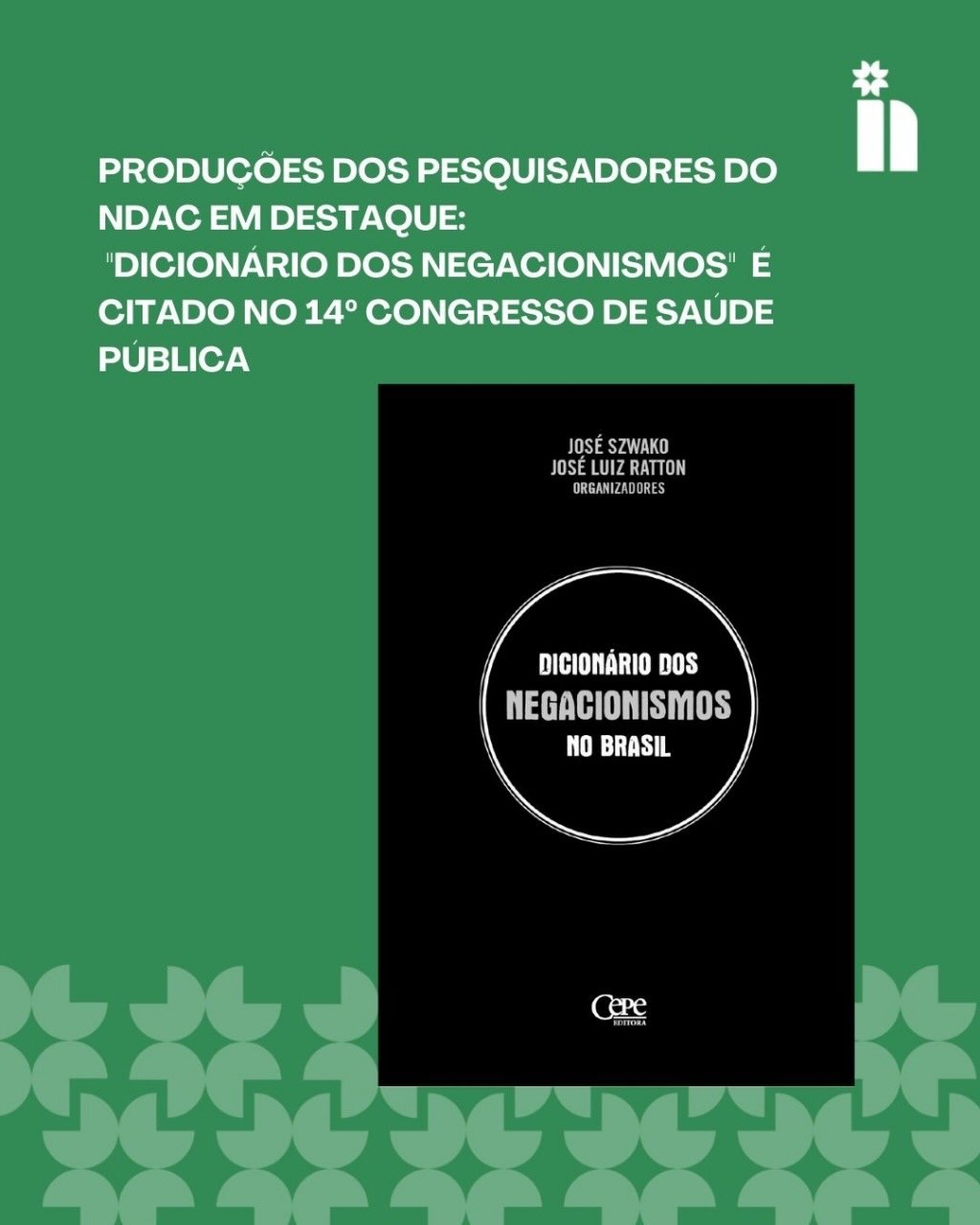 No #tbt de hoje gostaríamos de compartilhar a menção especial ao “Dicionário dos Negacionismos”, obra organizada por José Szwako, pesquisador do Núcleo de Democracia e Ação Coletiva (NDAC) em co-autoria com José Luiz Ratton, feita por Nísia Trindade, ex-ministra da saúde, em sua palestra “Da pesquisa à política pública: desafios para a ciência e a democracia” no 14º Congresso de Saúde Pública, que aconteceu na última semana em Brasília.
A socióloga, pesquisadora e ex-presidente da Fiocruz ressaltou a importância da incorporação de pesquisas científicas às políticas públicas e sublinhou a necessidade de enfrentamento do negacionismo enquanto um projeto ativo de desestabilização dos enunciados científicos.