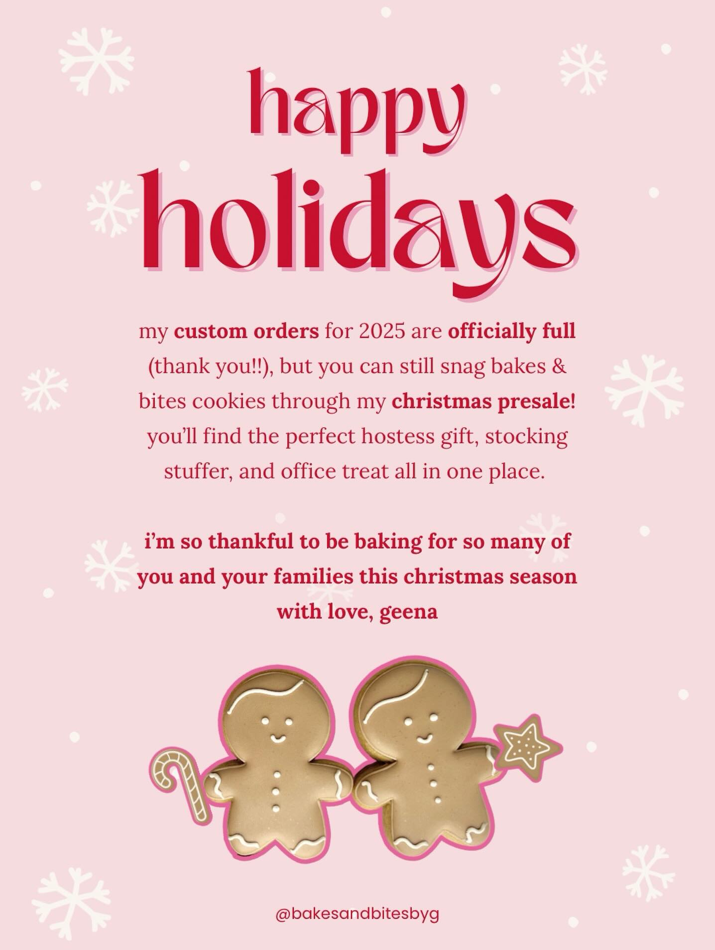 so grateful for all of you this holiday season 🤍
my custom orders for 2025 are officially full (thank you!!), but you can still snag cookies for the holidays!! christmas presale is live • grab yours through the link in my bio!
#dyefree #madisonwi #christmascookies #madisonwievents #customsugarcookies