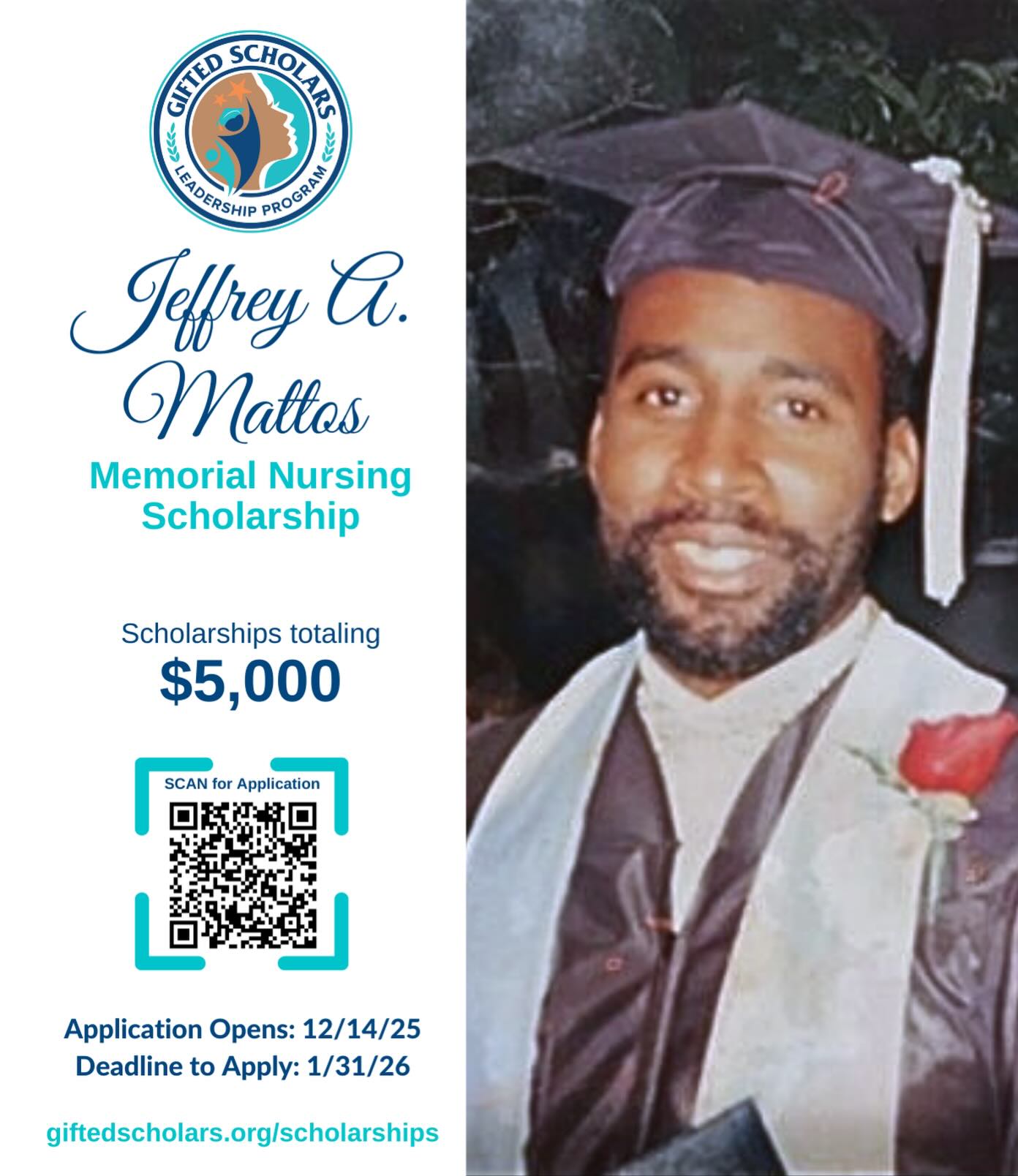 $5,000 in Nursing Scholarships! ๐ฉบ๐
The 5๏ธโฃth Annual ๐๐ผ๐ฝ๐ฝโ๐ผ๐ ๐ธ. ๐๐ธ๐๐๐๐ ๐๐ผ๐๐โ๐๐ธ๐ โ๐โ๐๐โ๐พ ๐โโ๐๐๐ธโ๐โ๐โ for 2026 is OPEN!
Honoring the life and legacy of our founderโs brother, Jeffrey, by supporting the next generation of nursing PROFESSIONALS. ๐ฉบ๐
๐ Criteria to apply: giftedscholars.org
๐ Apply or donate via the link in our bio
โณ Deadline: January 31, 2026
๐ฃ Winners announced during #BlackHistoryMonth
โโโโโโโโ-
#BlackPhilanthropy
#BlackStudentNurses
#NursingScholarship
#FutureNurse
#FutureRN
#NursingStudents
#RNStudent
#BSNStudent
#NurseLife
#ScholarshipOpportunity
#CollegeScholarships
#ApplyNow
#EducationSupport
#StudentSuccess
#PhillyNonprofit
#PhiladelphiaStudents
#PhillyEducation
#CommunityImpact
#YouthEmpowerment
#EducateGirlsofColor ๐ป๐๐ ๐ซ๐๐๐พ๐๐พ๐๐๐ ๐๐ป ๐ซ๐๐๐๐!ยฎ๏ธ