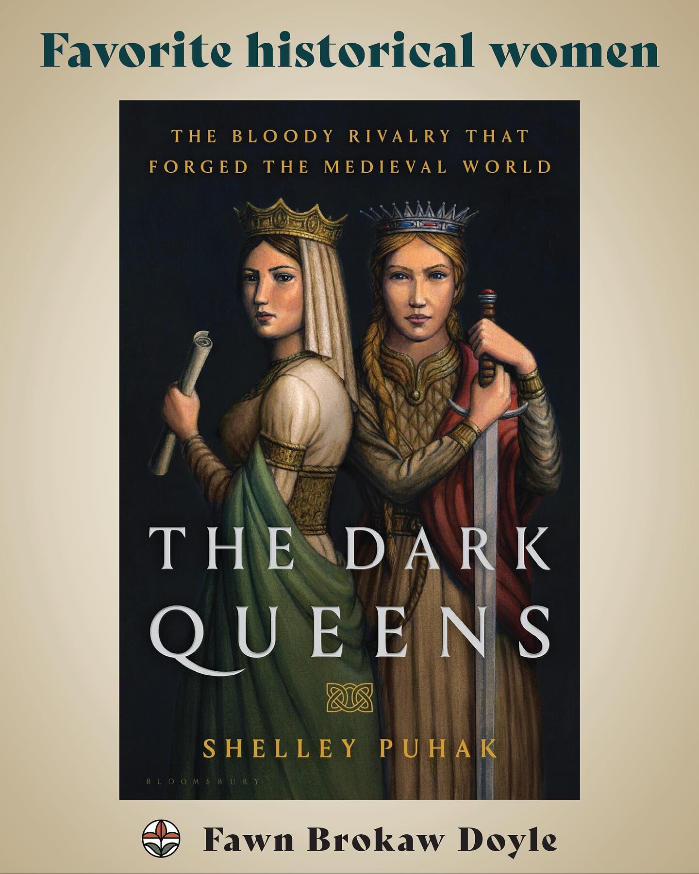 Day 13 of #historybookholidays ✨A favorite historical woman or women✨
In 6th-century Merovingian France, Fredegund and Brunhild had a 45 year grudge match full of strangling, poisonous daggers, and slamming necks in treasure chests, with no holds barred on retaining power and attempting to conquer one another.
Fredegund was a slave in the court of King Chilperic I of Nuestria, but she rose in the ranks to mistress then queen. Brunhild was a Spanish princess, married to Chilperic’s brother, King Sigebert I of Austrasia.
The feud starts when Fredegund ascends from mistress to wife of the king after allegedly murdering the king’s wife, who happened to be Brunhild’s sister.
I was completely enthralled by these two women. They wielded a lot of strategy and agency, were vilified for their forcible personalities, and then forgotten to history. They’re basically a real life Game of Thrones (without dragons).
I originally heard about them via @vulgarhistorypod - if you’re also a listener, comment below that you already know all about Fredegund’s scandalishness.