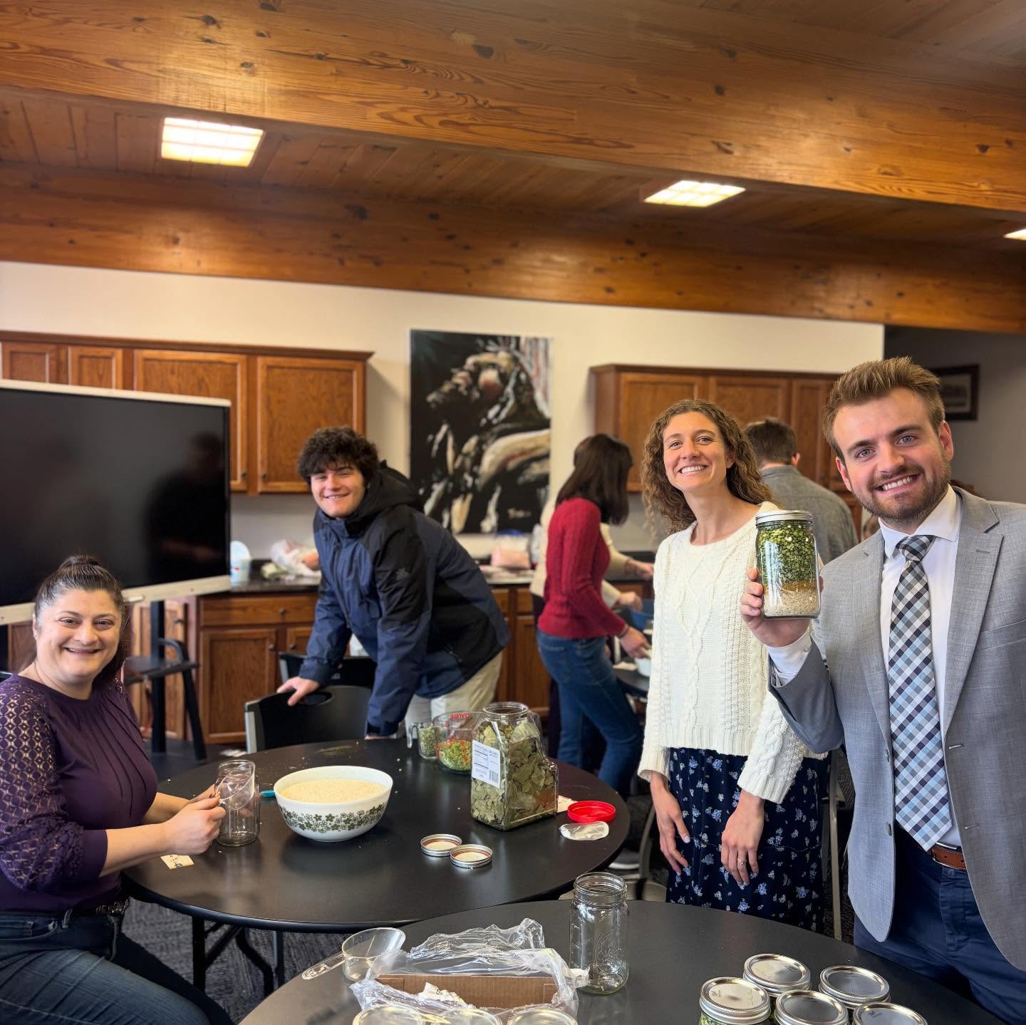 We had some great volunteer help yesterday as we decorated the church for Christmas and put together recipe jars for a giveaway to the community! Thank you to all who were able to serve! Remember that we have a free dinner on Wednesday night at 5:30 followed by our first midweek Advent service at 7:00.
