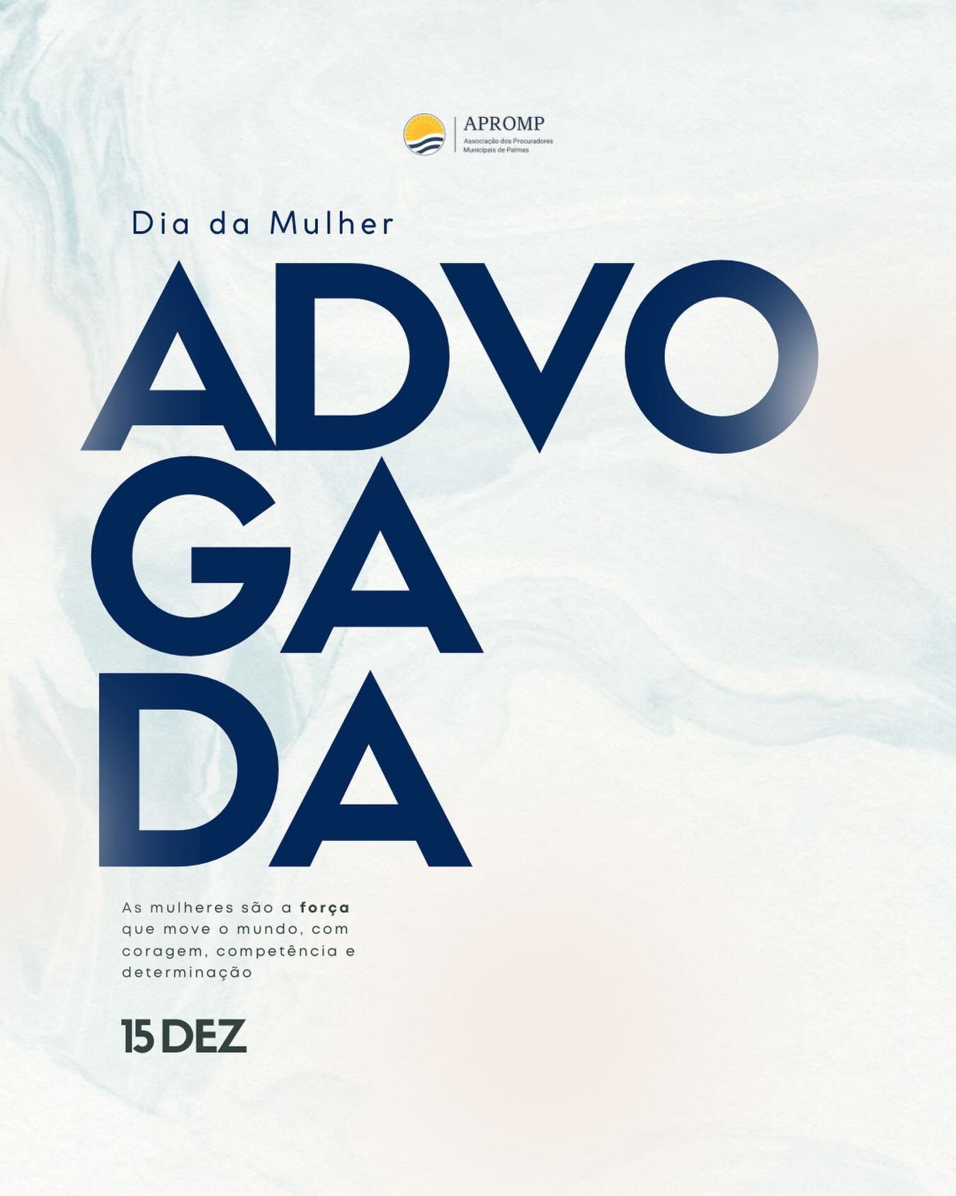 Dia da Advogada Mulher 👩⚖️
Hoje celebramos todas as mulheres que escolheram a advocacia como instrumento de transformação social e defesa de direitos.
Na advocacia pública municipal, as mulheres têm protagonizado a construção de uma gestão mais técnica, ética e comprometida com o interesse público. São profissionais que fortalecem diariamente as instituições municipais com excelência jurídica.
A APROMP reconhece e celebra cada advogada e procuradora que, com competência e dedicação, contribui para uma sociedade mais justa e um serviço público de qualidade.
A todas as advogadas: parabéns pela trajetória, pela resistência e pela capacidade de transformar o Direito em ferramenta de cidadania! 💜
#AdvocaciaPublica #APROMP #ProcuradorasMunicipais #Palmas #Tocantins