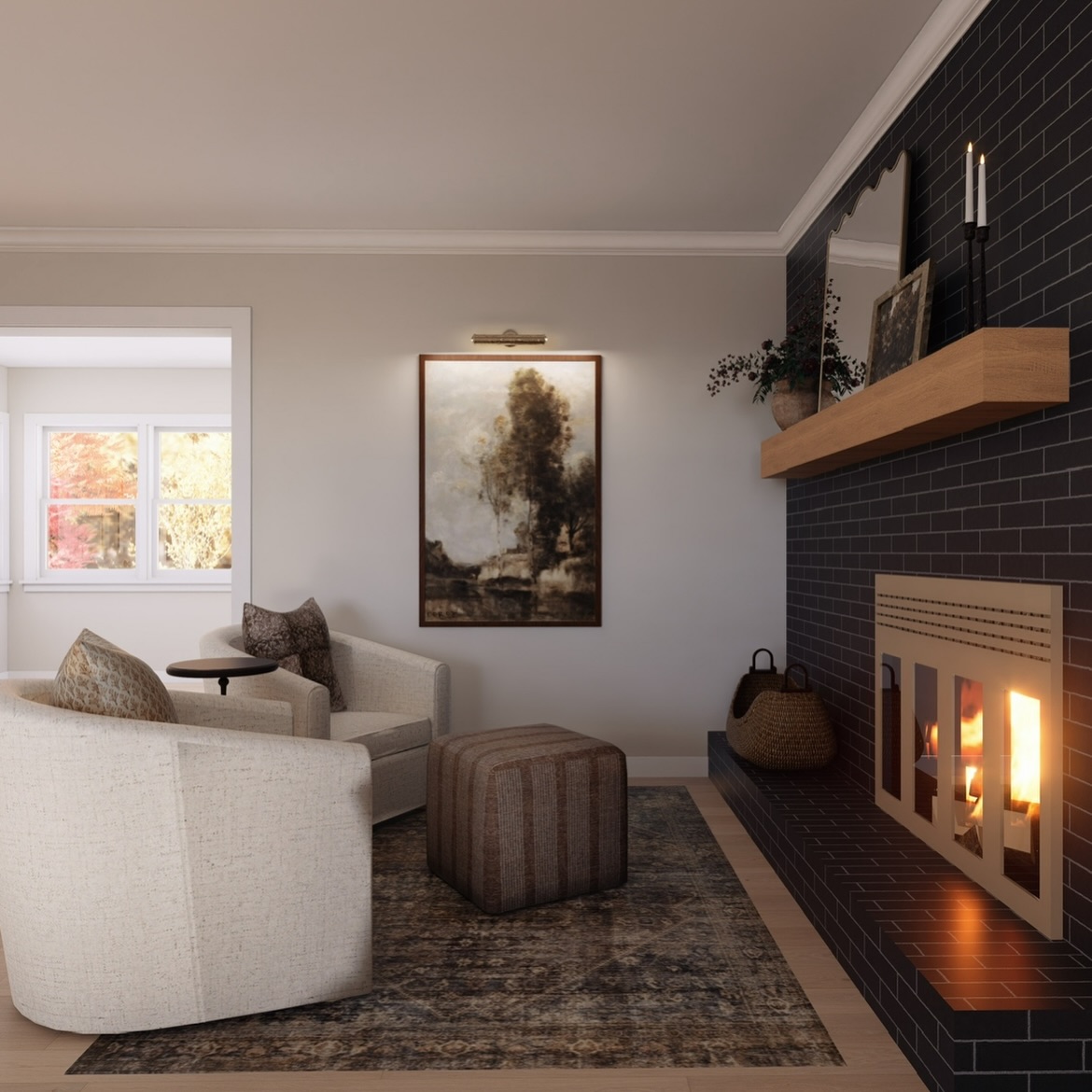A glimpse into the design process: digital vision meets real-world warmth.
My goal is to create thoughtful spaces tailored to you — no matter your budget.
If you have inspiration, I can turn it into a clear, cohesive design direction and a home you’re excited to live in 🤎
#virtualinteriordesign #3drendering #interiordesign