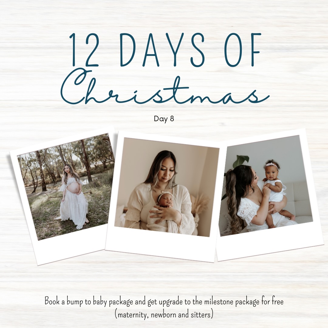 For the mums wanting the full journey captured, today’s offer is huge.
Book the Bump to Baby Package (Maternity + Newborn) and receive a free upgrade to the Milestone Package, which includes the sitter session too.
A saving of $900.
To claim:
• Book your maternity session today
• Pay deposit today
• Newborn + sitter sessions can be after June 30th
For families wanting their full story documented.