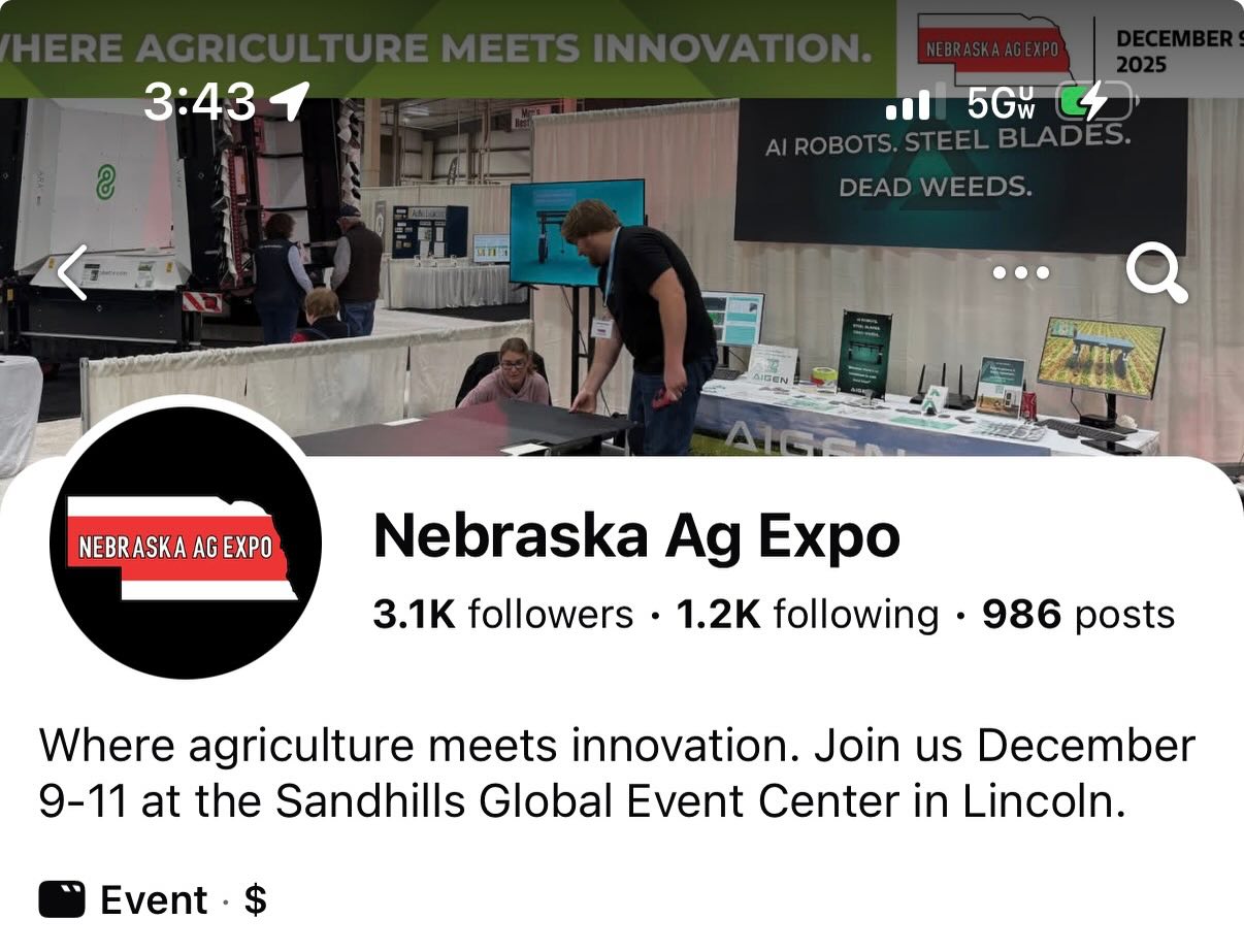 Come see us next week in Lincoln at the Nebraska Ag Expo, Tuesday, Wednesday, Thursday! @nebraskaagexpo