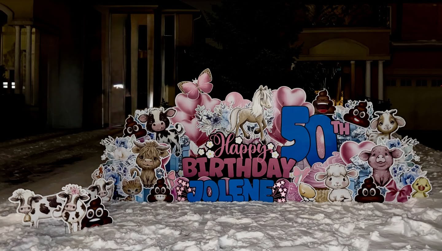Holy Cow Oh Crap Jolene is 50!! Wishing you a fantastic birthday!! 🐮💩🥳🎁🥂
Thank you for having us on your lawn for your big day! So fun to place this for you!
✨🥳 Celebrate life’s big moments in style..
Book a milestone birthday lawn sign and make their special day unforgettable! 👏👏
www.nadinenoelledesign.com
#holycow #ohcrap #birthdays #50andFab #HamiltonEvents #lawnsignrental #nadinenoelledesign