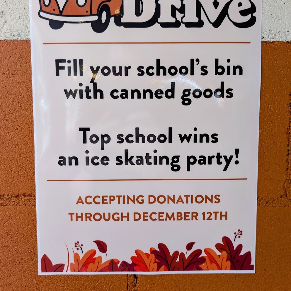 Have a fun family evening at Fifty West and bring some canned goods to support this amazing community initiative to support families during the holiday season:
CALLING ALL LOCAL SCHOOLS 🚨🍎
Indian Hill. Mariemont. Forest Hills. Madeira.
Consider this your official challenge. 😎
We’ve launched a Holiday Food Drive Showdown at Fifty West Wooster Pike! Bring canned goods to the Burger Bar taproom and drop them into your school’s bin. Whichever school collects the most by December 12th wins a FREE day of ice skating with us in 2026!
Let’s fill these bins, support our neighbors, and see which school has the most heart this holiday season ❤️❄️