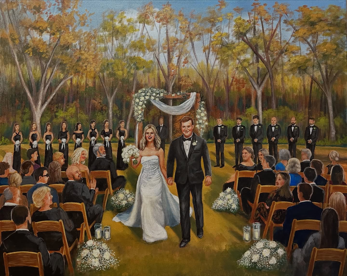 Last, but not least, the last Fall/Winter Live Wedding Painting of 2025! Congratulations, Emily & Dawson. 24”x30” canvas. @the_sixtytwo