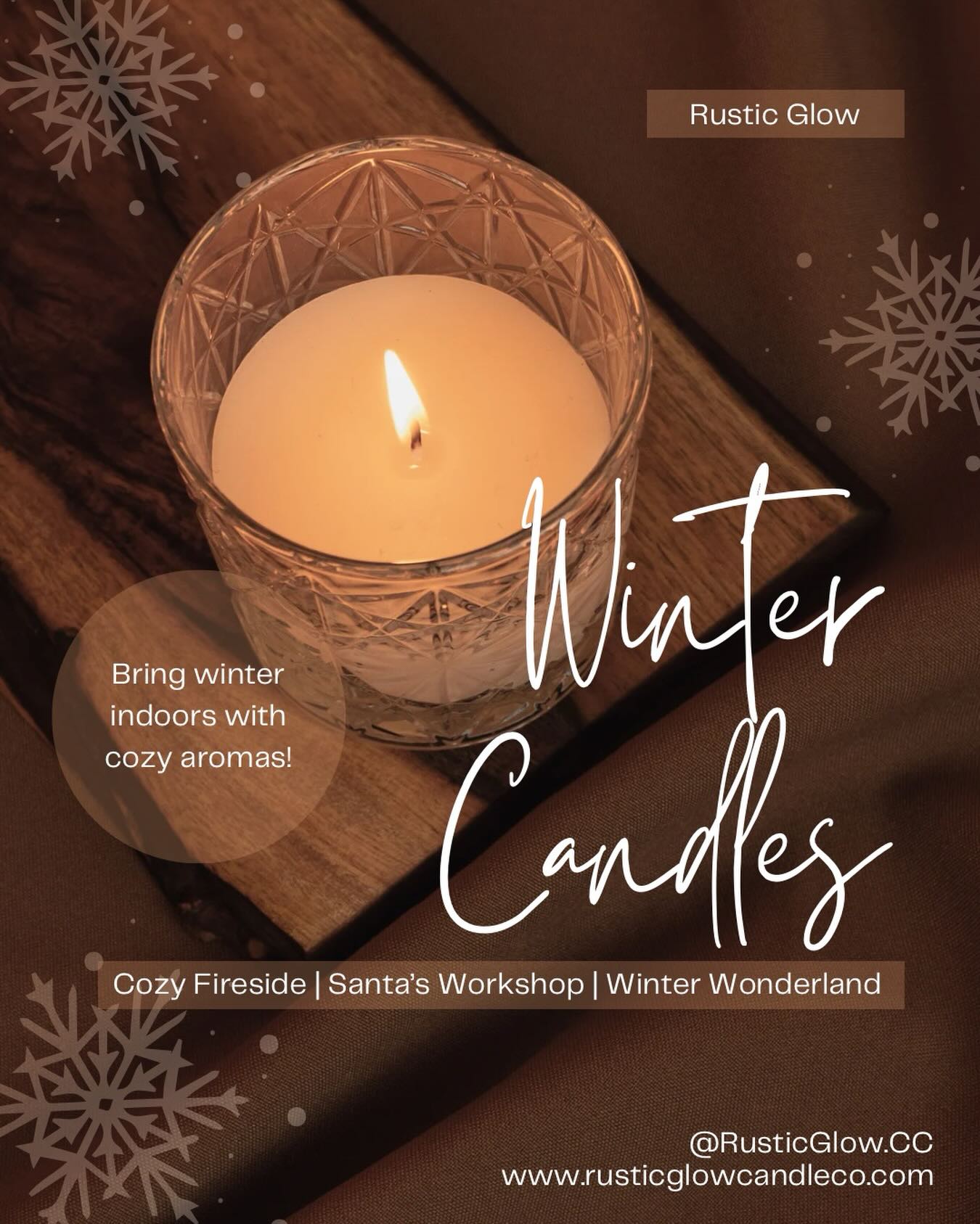 ✨ Now is the time to treat the ones you love to a cozy gift that will make their home smell like Christmas all winter long! 🎄❤️
We still have a few of our Winter fragrances available — but they’re going fast. Don’t wait! Order yours today before they’re gone for the season. ✨🕯️
#RusticGlowCandleCo #HandPouredCandles #WinterCandles #ChristmasCandles #CozyHomeVibes #HolidayGifting #ShopSmall #SmallBusinessLove #WinterFragrance #SoyCandles #CandleAddict #HomeFragrance #GiftIdeas #MadeWithLove #SupportLocal #ChristmasGifts #CozySeason #LimitedEditionCandles #HolidayHome #CandleLovers