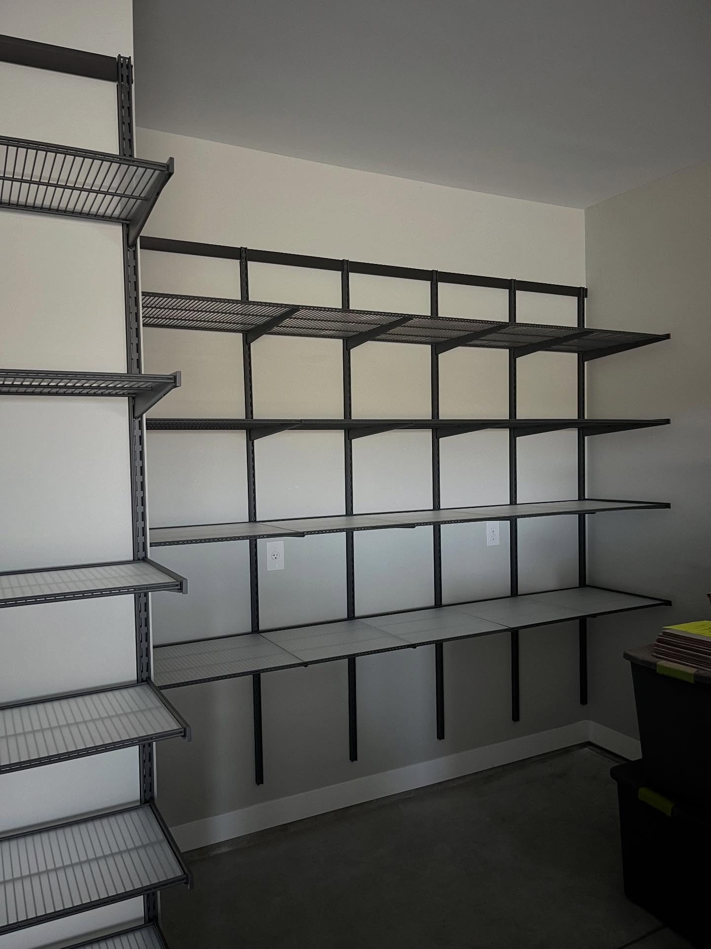 Garage shelves and black out curtains! #handyman #hangingthings #shelving #curtains
