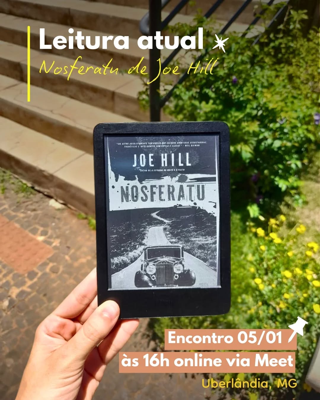 Olá, leitores! Enfim chegamos ao último livro do nosso cronograma. Para encerrar as leituras de 2025 do Clube, nos encontraremos no dia 5 de janeiro para discutir "Nosferatu" de Joe Hill. Deixamos nosso convite aberto a todos que quiserem participar, e estamos animadas para encontrá-los. Anote para não esquecer 📋✍️
📍Encontro virtual - Inscritos receberão o link por e-mail
📆 05 de Janeiro
🕰 16 horas
INSCRIÇÕES NA BIO!
Importante lembrá-los que os nossos encontros são pra discussão de literatura em geral, para além da discussão do livro proposto no cronograma. Todos são bem-vindos! ♥️🐈⬛