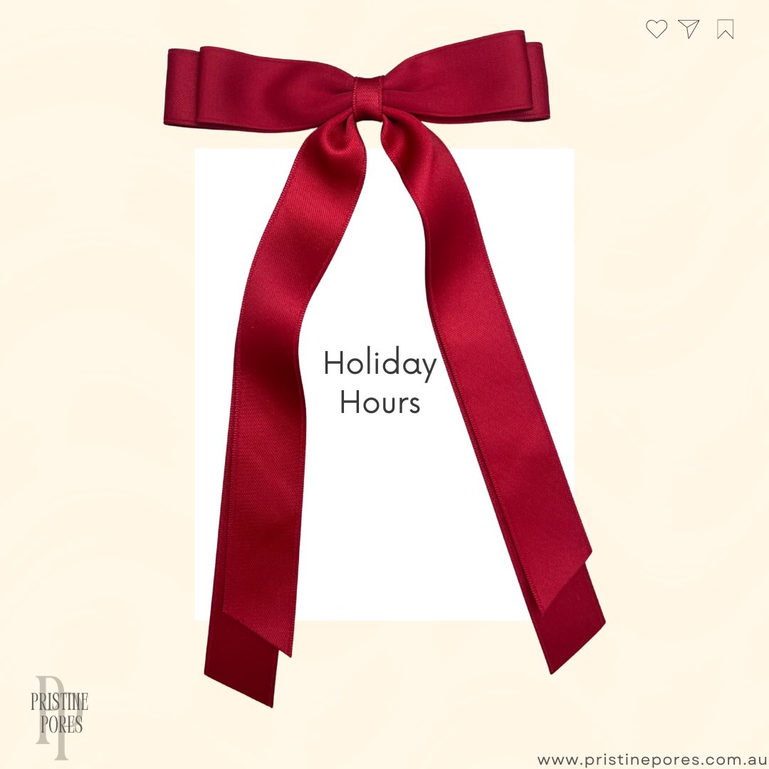 Tis’ the season for adjusted clinic hours! 🎅🎄
Our booking systems has adjusted hours automatically over the December/January break.
📅 Book your holiday facial today & let’s glow up your skin, the pro way 🪄✨
📍524 Glenferrie Rd, Hawthorn
📞 0466 034 938
🖥️ www.pristinepores.com.au
•
•
•
•
#skin #skinclinic #melbourne #pristinepores