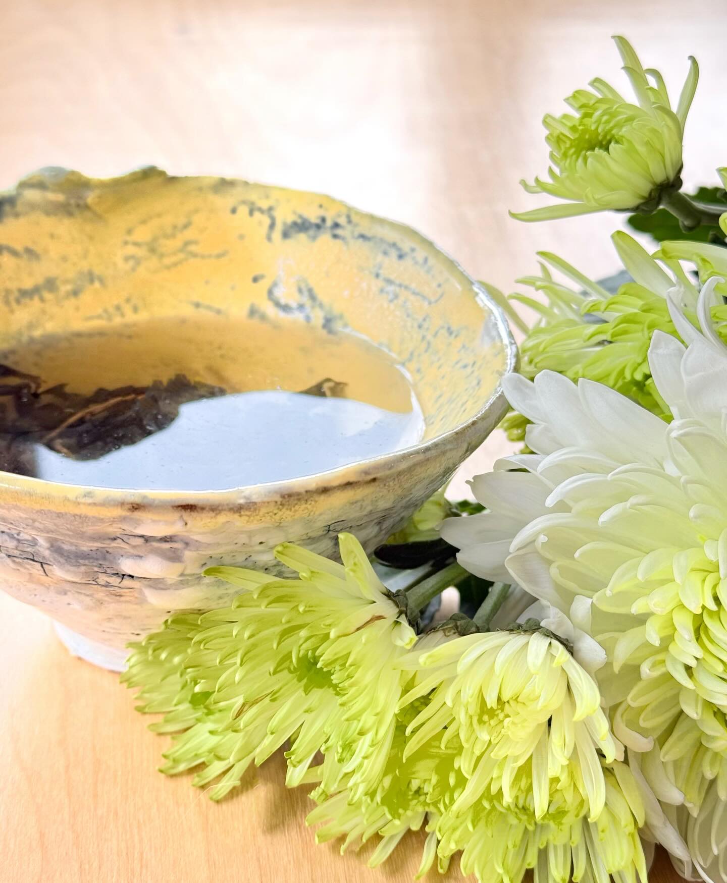 exploring leaves in a new bowl by @anidagmar, sunshine on a cold winter day… #bowltea #coldspringny #taiwanesetea #oolong and with appreciation for @studio_tashtego