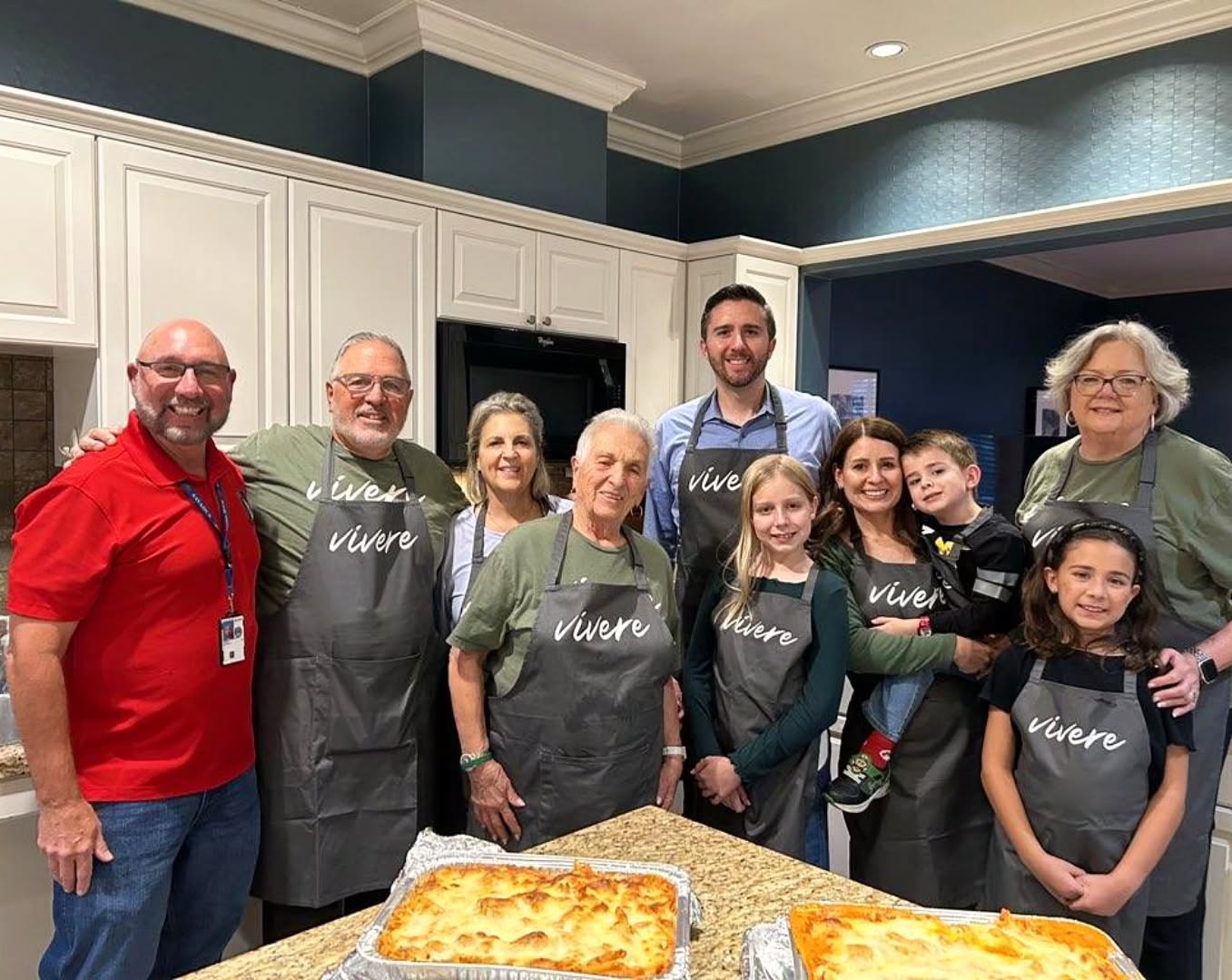 Mission: Vivere helped out in the kitchen at Fisher House last week! The purpose of Fisher House is to provide no-cost "home away from home" lodging for military and veteran families while a loved one is receiving treatment at a major military or VA medical center.