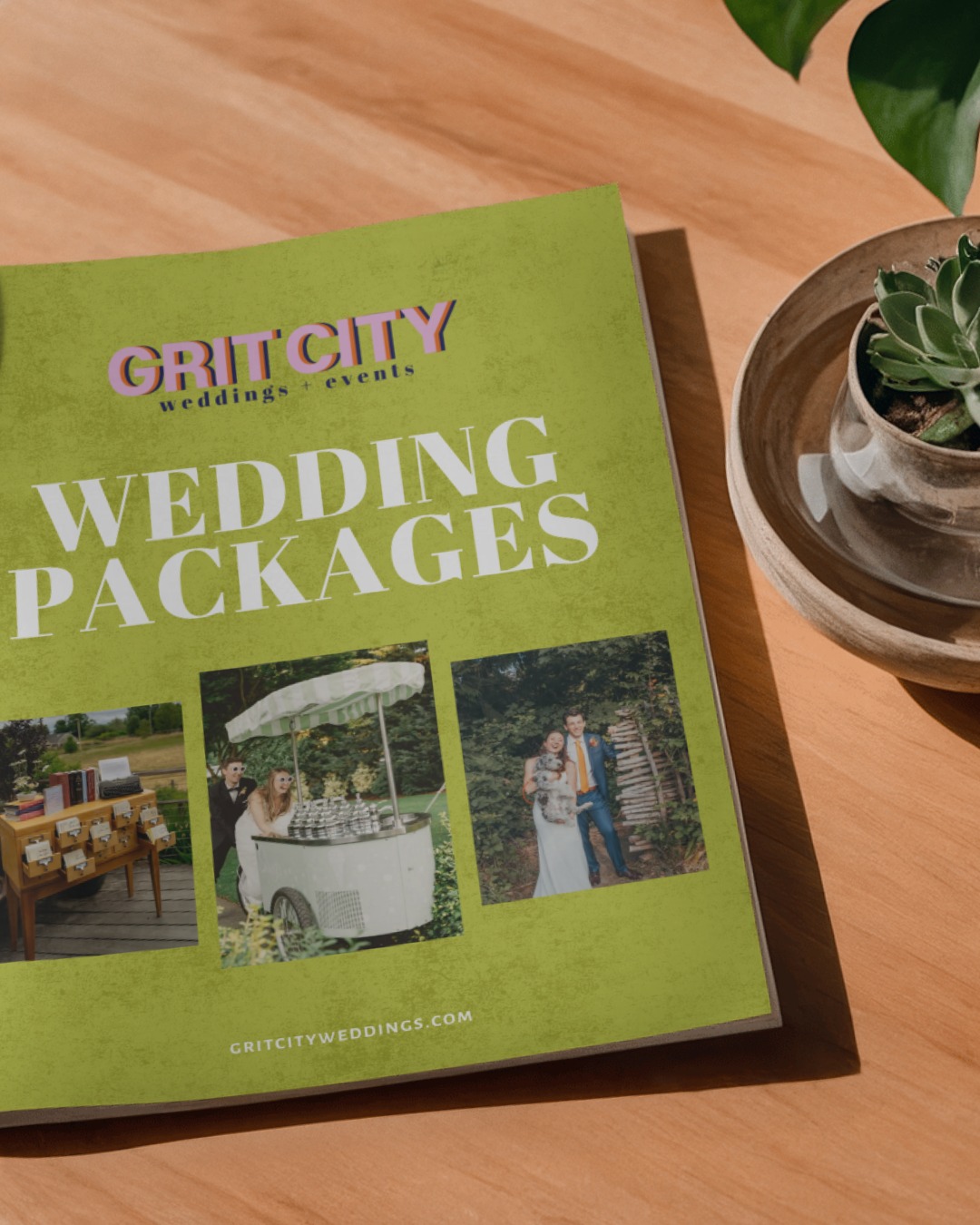 A sleek, downloadable PDF designed to clearly present Grit City Weddings’ service packages. The layout balances the brand's modern bold style with clarity, making it easy for couples to understand their options ✨ https://www.gritcityweddings.com/services