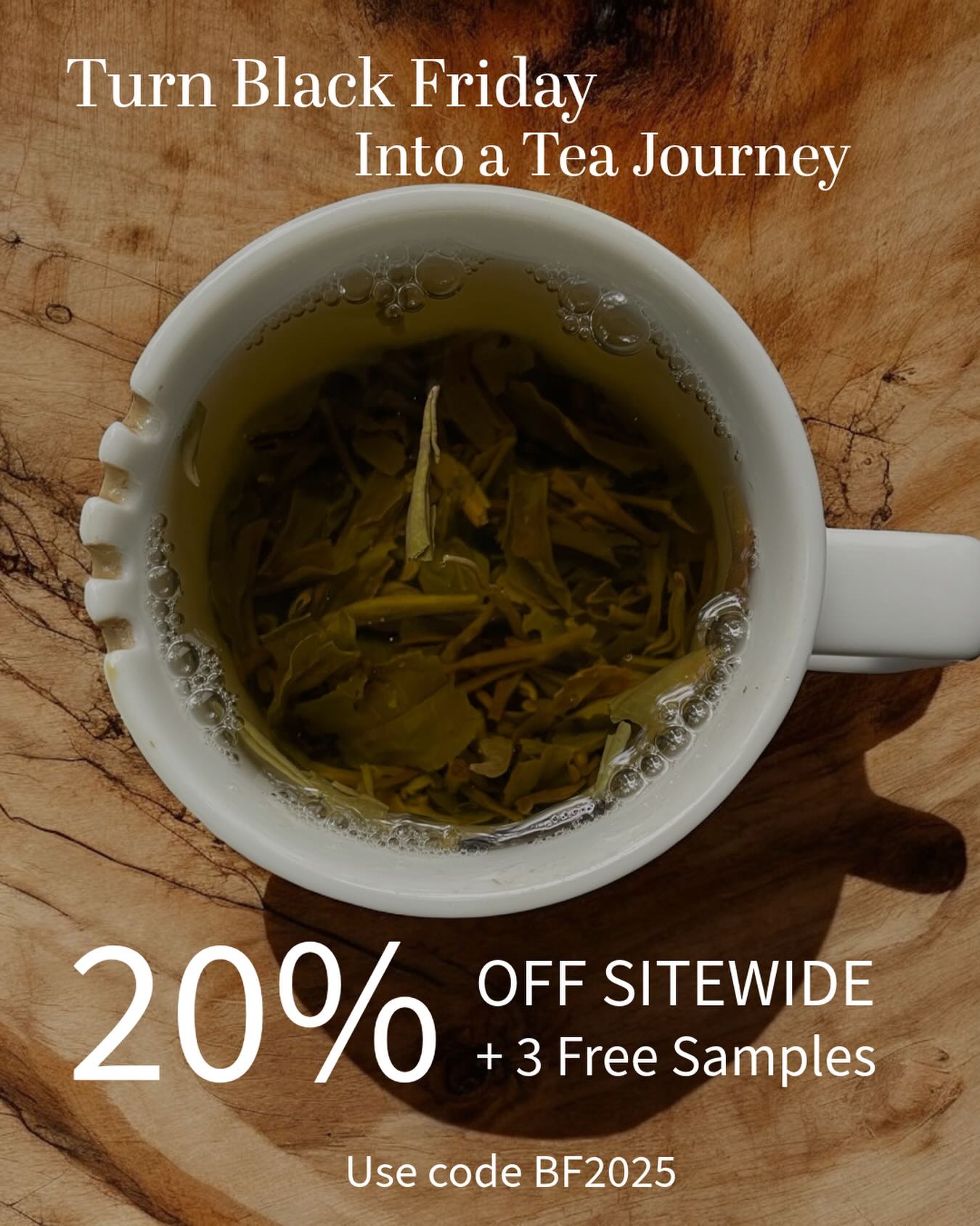 Try rare tea with 20% off + 3 free samples
3 free samples: Earl Grey, London Fog, Marrakesh Mint
*free samples will not show in cart
Use code BF2025
All Elevation Tea is organic, pesticide free, fair trade, and small batch harvested.
#blackfriday #teasale #raretea #teatime