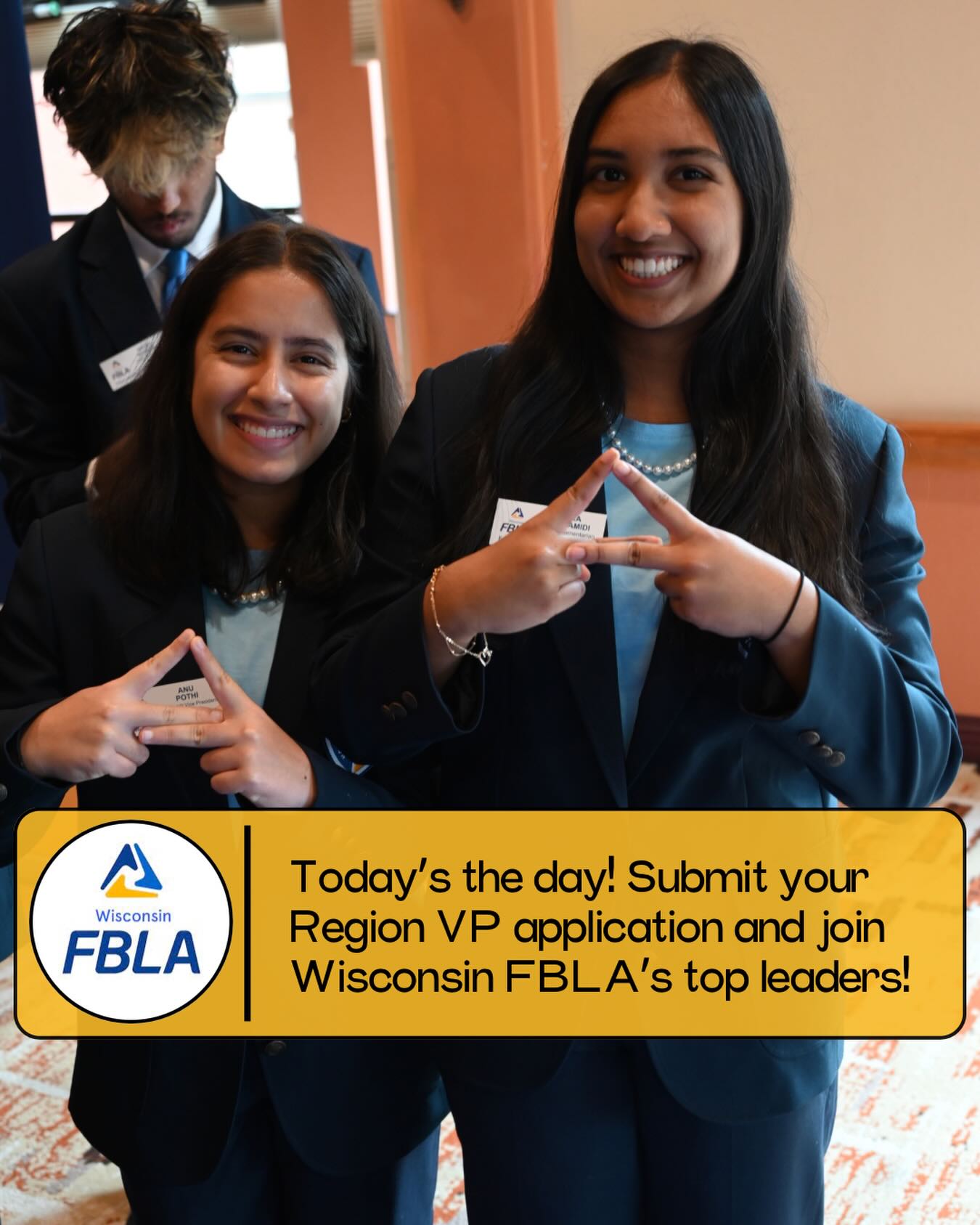 Submit your region VP application by 4pm today! Good luck to everyone applying, we can’t wait to see your campaign and future as a state officer!