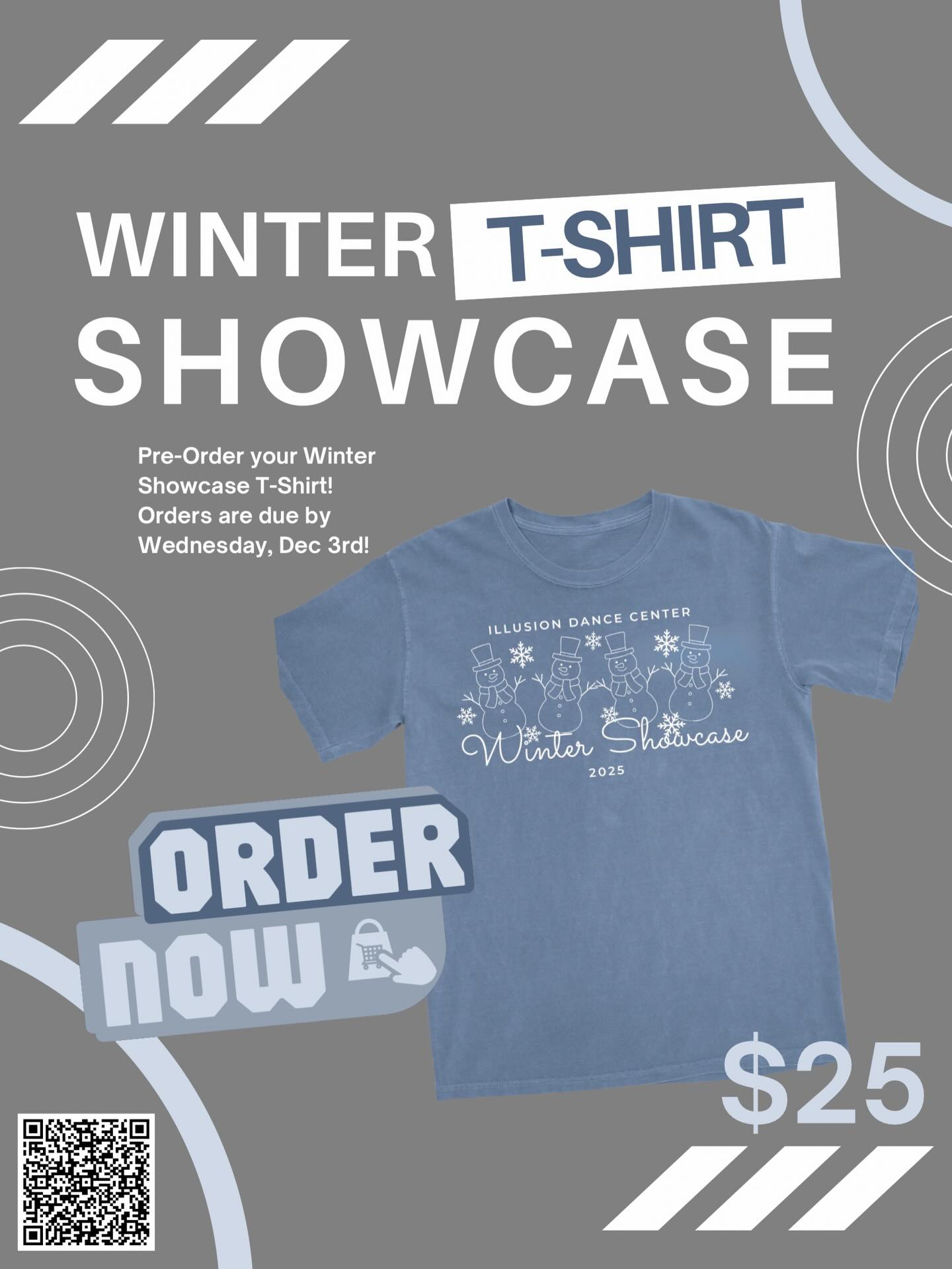 Don’t forget to pre-order your Winter Showcase T-Shirt!
Orders are due by Wed, Dec 3rd☃️❄️