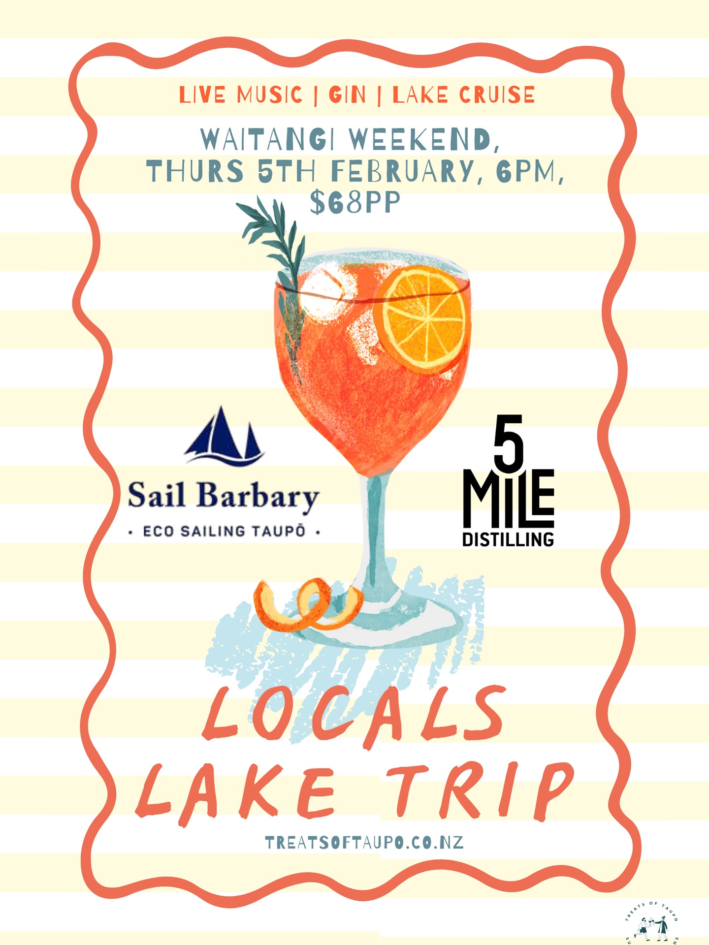 Hey Taupō, we’re throwing a little summer party on the lake 🎉
Live music, a pop-up gin bar, sunshine, and The Barbary cruising straight into golden hour.
We’re teaming up with Treats of Taupō & 5 Mile Distilling for a locals-only evening session! Chill, scenic, slightly boujee… and very limited.
Only 20 seats, and they won’t last.
$68 pp · Thursday 5 Feb · 6–8:30pm
Grab your mates, grab your ticket, and let’s make a night of it 🌞🍸
Tickets at treatsoftaupo.co.nz
(Look under Upcoming Events → Summer Sessions → Locals Lake Cruise)
@treatsoftaupo
@5mile.nz
@lovetauponz
#SailBarbary #TreatsOfTaupo #LoveTaupo
Sunset sailing cruise
Taupō summer events
New Zealand summer
Live music gin bar pop up