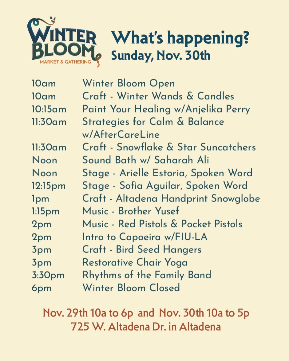 Sunday funday in #altadena ...
Oops! We end at 5 today, not 6.