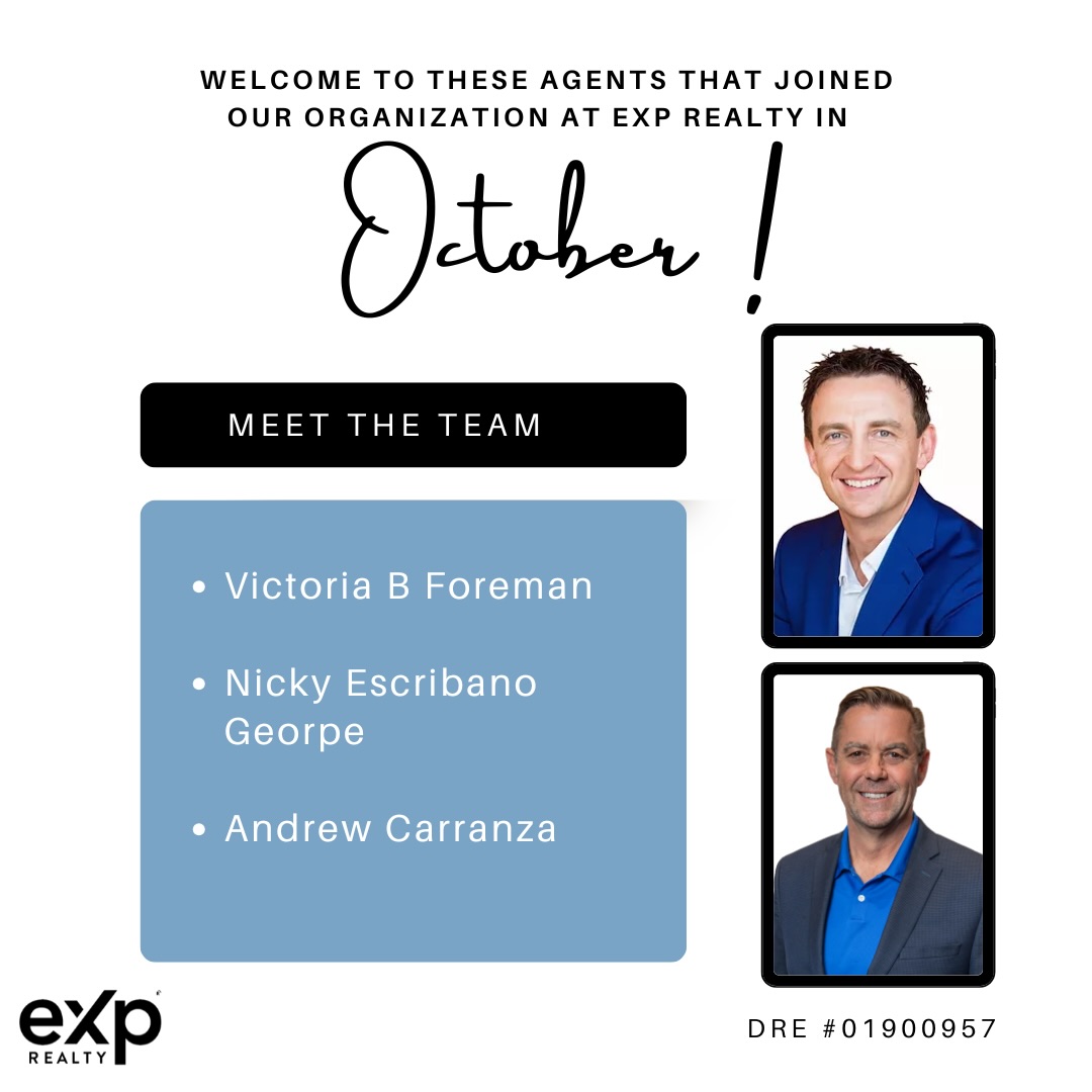 We are blessed to be able to impact these realtors’ lives. They joined our organization this past month at eXp Realty!
Welcome aboard!!
#exprealty #exprealtyproud #ONEexp #eXpsuccess