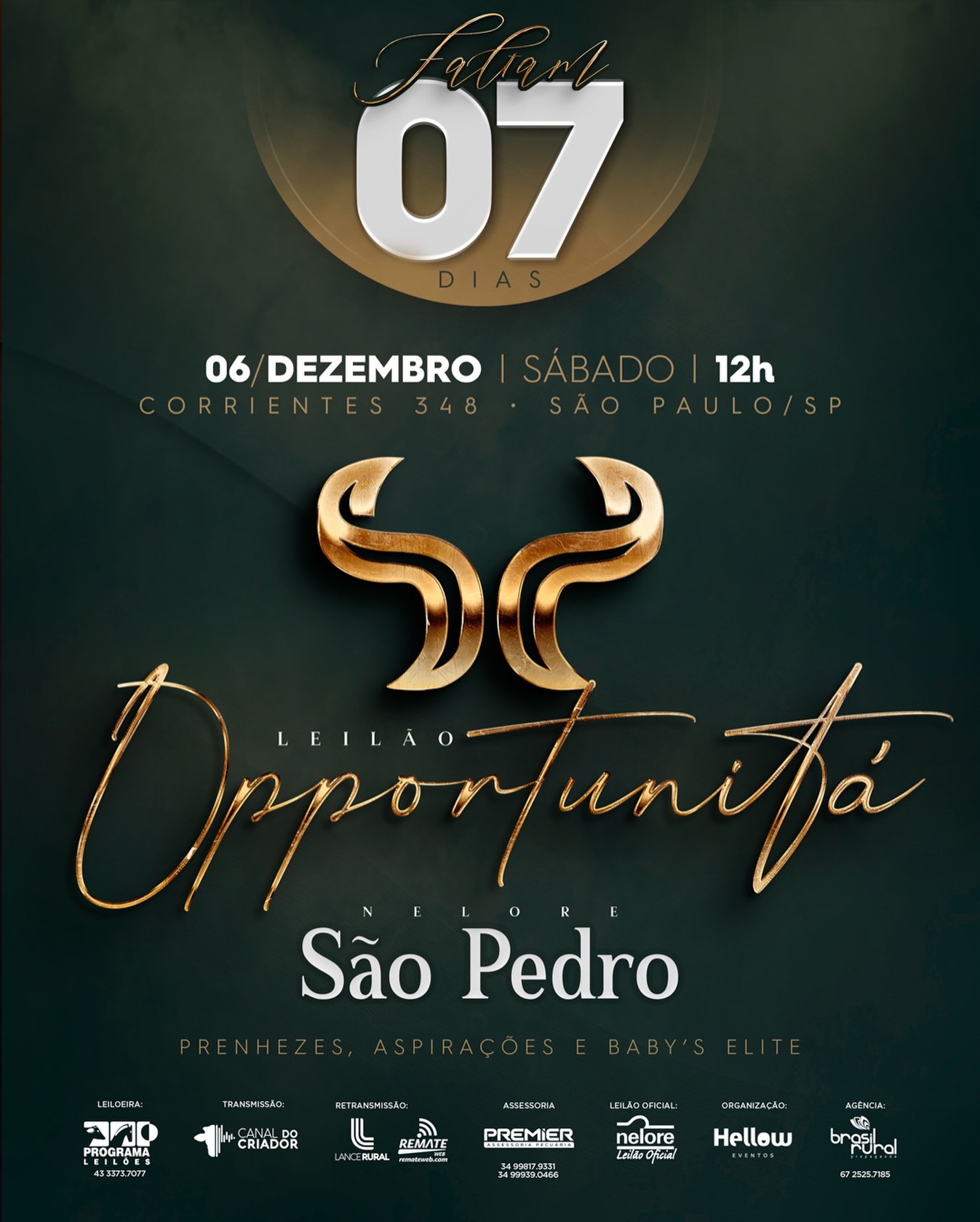 Faltam 07 dias para Opportunitá, prepare-se #fiv #savedate #nelore #agro