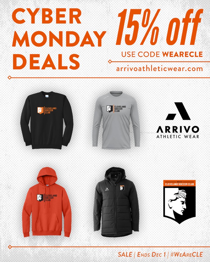 Last chance to save!
Take 15% off Cleveland SC hoodies, tees, and jackets with code WEARECLE at Arrivo.
Shop ➜ arrivoathleticwear.com/collections/cleveland-sc-official-team-shop
#WeAreCLE
