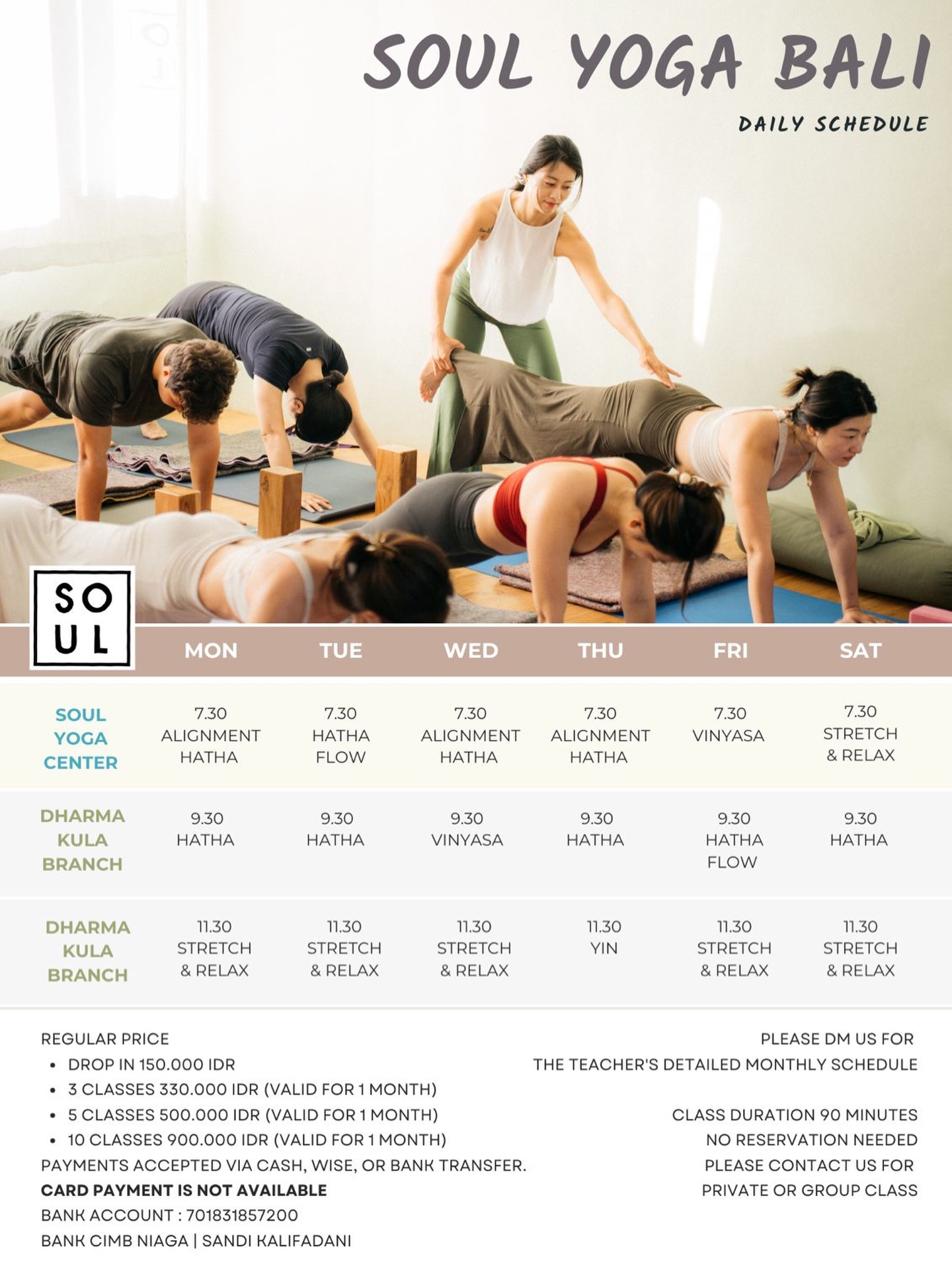 In the heart of beautiful Ubud, enjoy yoga with proper alignment, hands-on adjustments, and a welcoming space for every level. Your friendly community awaits at Soul Yoga Bali’s Home Yoga Studio.
#baliyoga #yogabali #baliyogaretreat #ubudyoga #yogaubud