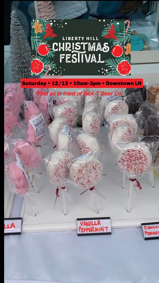 Liberty Hill! We are ready for the Liberty Hill Christmas Festival Saturday, 12/13 from 10am-3pm in down LH! Stop by to grab some delicious treats and pick up the cutest and tastiest gifts for your loved ones. We will be in front of @slottbeerco See you there!
@experiencelhtx
#LibertyHill #ChristmasTreats #TheTreatBoxTX