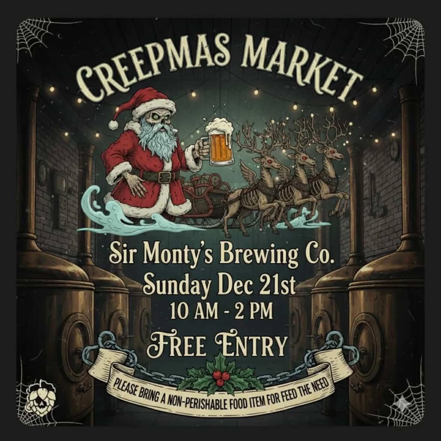 The Artery is excited to announce we will be at @sirmontysbrewingco for the Creepmas Market on Dec 21st! We will be amongst some killer vendors and offering deals on gift certificates, hoodies, and bookings!
Sir Montys is located at 1540 Highway 2 in Courtice, just down the road from The Artery. See you there!