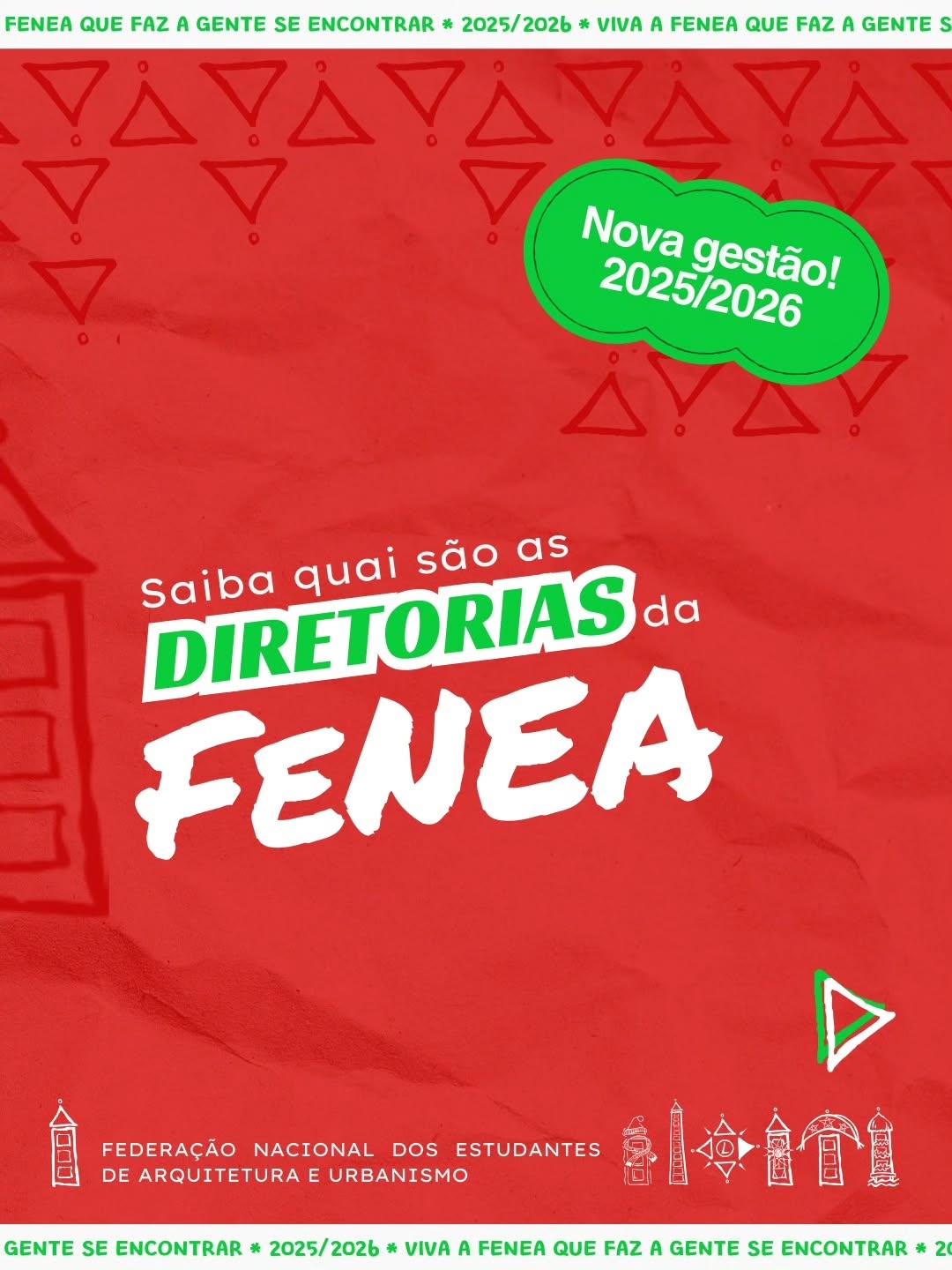 É com muita alegria que estaremos compartilhando com vocês a nova gestão da FeNEA 2025-2026 nos próximos dias! ❤️
Mas antes de conhecer todos que estão construindo essa nova gestão, venha saber um pouco mais sobre como nos organizarmos.
#FeNEA #Arquitetura #Urbanismo #VivaAFeneaQueFazAGenteSeEncontrar