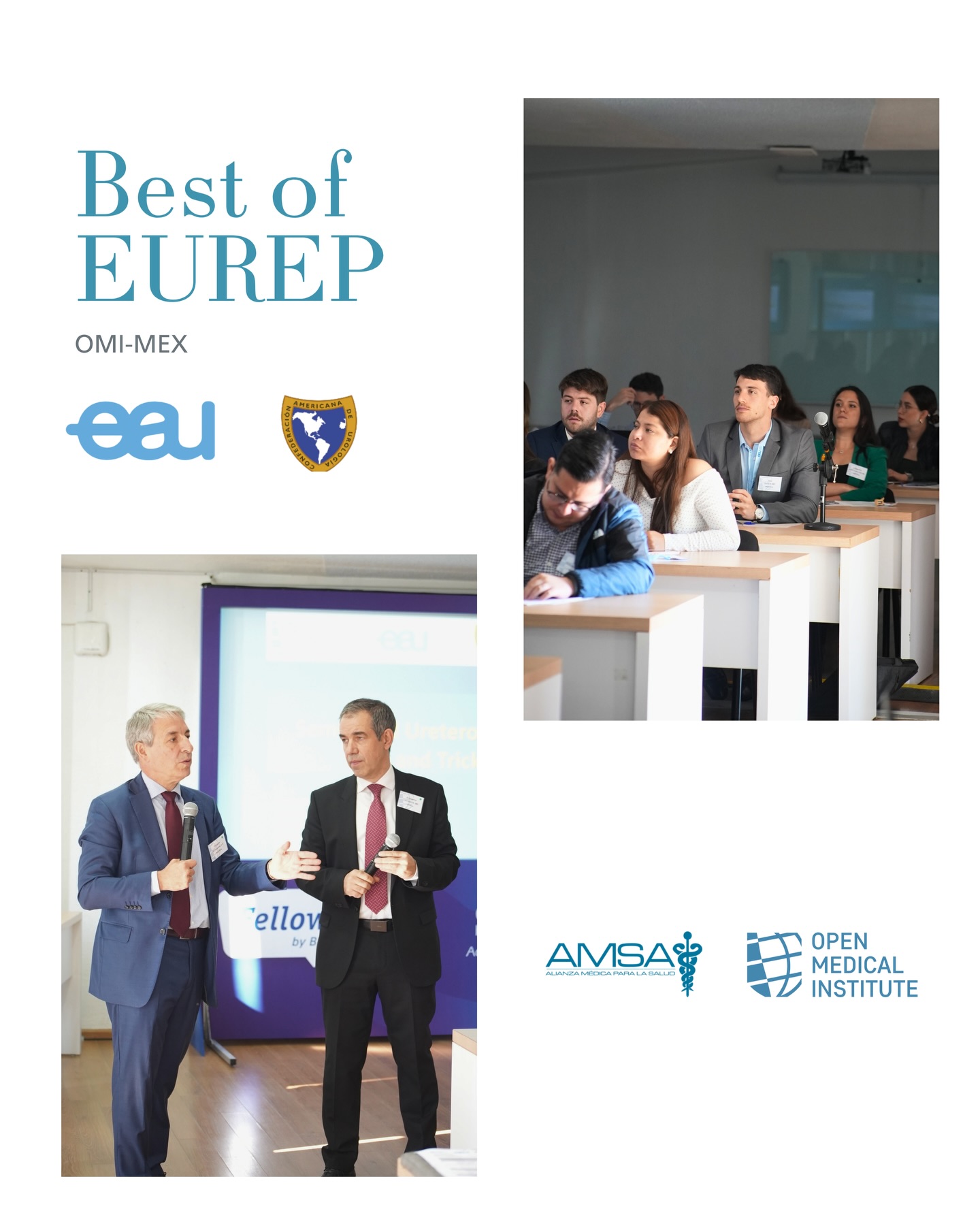 The Best of EUREP Seminar marked a milestone in urological education in Latin America, bringing together the Confederación Americana de Urología (CAU) and the European Association of Urology (EAU) for the first Best of EUREP event in the region.
With the participation of more than 50 fellows from over 15 Latin American countries, the seminar fostered high-level academic exchange and collaboration, addressing the full spectrum of contemporary urology through a modular program.
Topics spanned Stones, Kidney Cancer, Andrology, Prostate (BPH and Cancer), Penile and Testis Cancer, Infections, Reconstructive Surgery, Functional Urology, and Bladder Cancer, combining evidence-based lectures with clinical perspectives from international experts.
A defining component of the program was the hands-on training sessions, where participants applied surgical techniques and clinical decision-making in a practical, guided learning environment.
@openmedicalinstitute