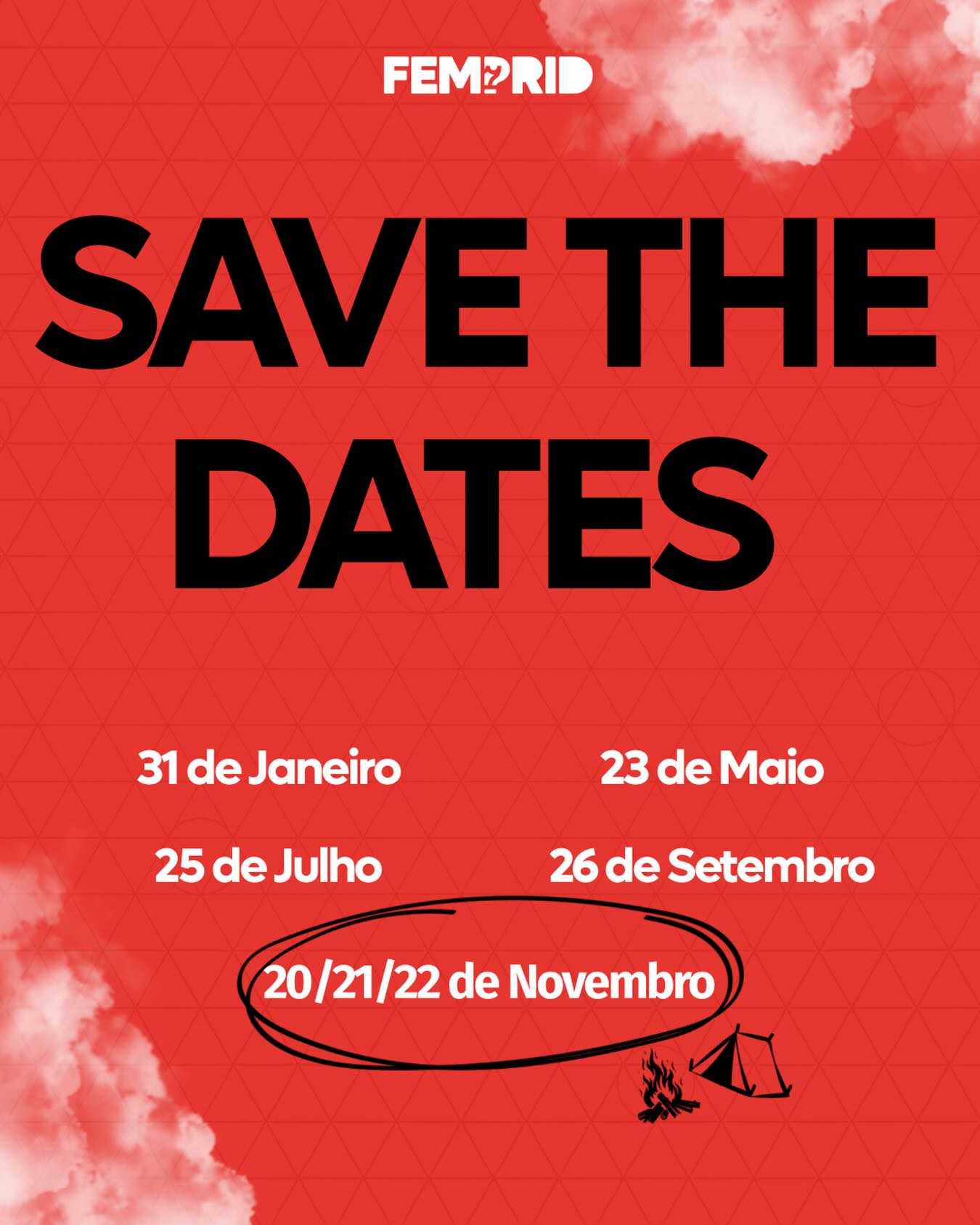 No último sábado, tivemos a eleição da nova diretoria da nossa federação, e tá pensando que os caras perdem tempo? Pensou errado!? Se liga nisso aqui, já temos algumas datas pros encontros de 2026, e você nao pode ficar de fora! Aproveita e já avisa pra sua UMP local, pra que considerem essas datas ao pensarem nas programações locais, pois é muito importante a participação de todos vocês nos nossos encontros.
Lembrando que são encontros pontuais, teremos 4 encontros e um acampamento ao longo do ano então pedimos e incentivamos que participem conosco, pensem com carinho e orem por essas datas, que Deus continue fortalecendo e sustentando nossa federação, agora através da nova diretoria eleita.
As informações sobre locais, horários serão divulgadas em breve, conforme os eventos se aproximem. Fique atento, no nosso grupo do WhatsApp e no site.