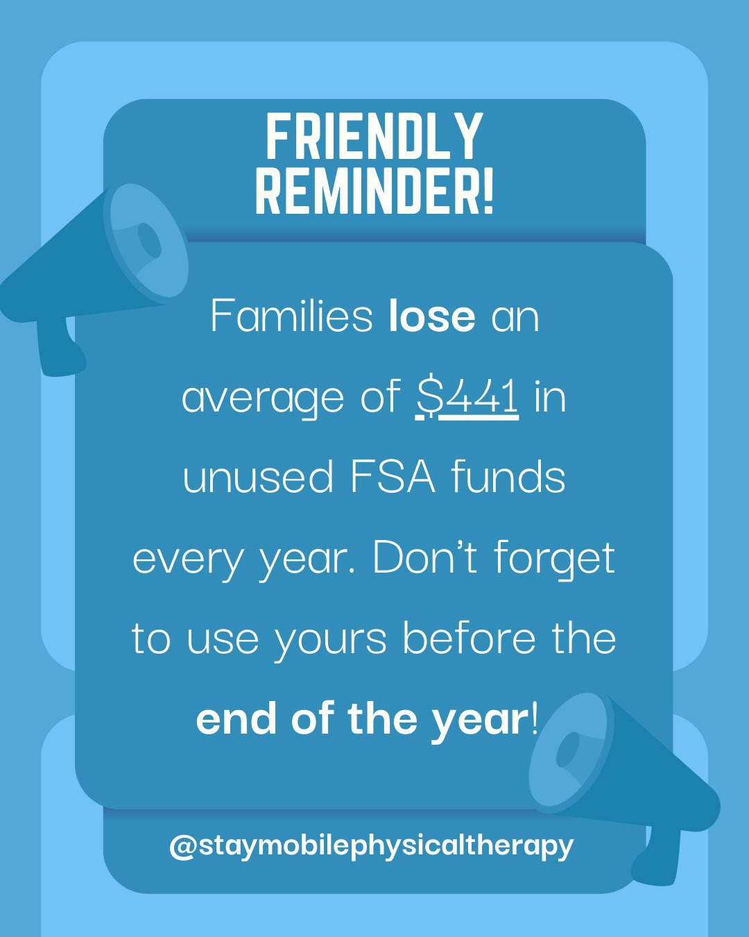 ⏳ FSA money expiring soon!
Use it before you lose it — book your end-of-year session at Stay Mobile Physical Therapy and take care of those aches you’ve been ignoring. Your FSA covers it! 🙌