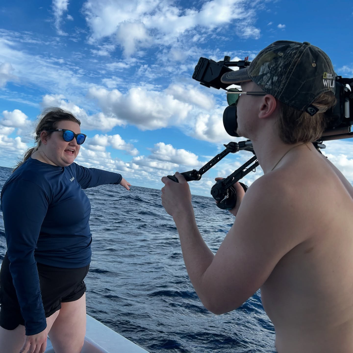 @fauscience #alumna @lejones0211 #filming a #documentary for the @pbs series @changingseas. She was describing the results of her #masters #thesis #research that tested the effectiveness of a #magnetic #shark #deterrent. She found that the #magnet significantly reduced shark #bites at the #bait. Thanks to @floridasharkdiving for hosting the shoot and to @colganfoundation for supporting her research. #marinebiology #fieldwork #womeninscience #womeninstem @stlukesct