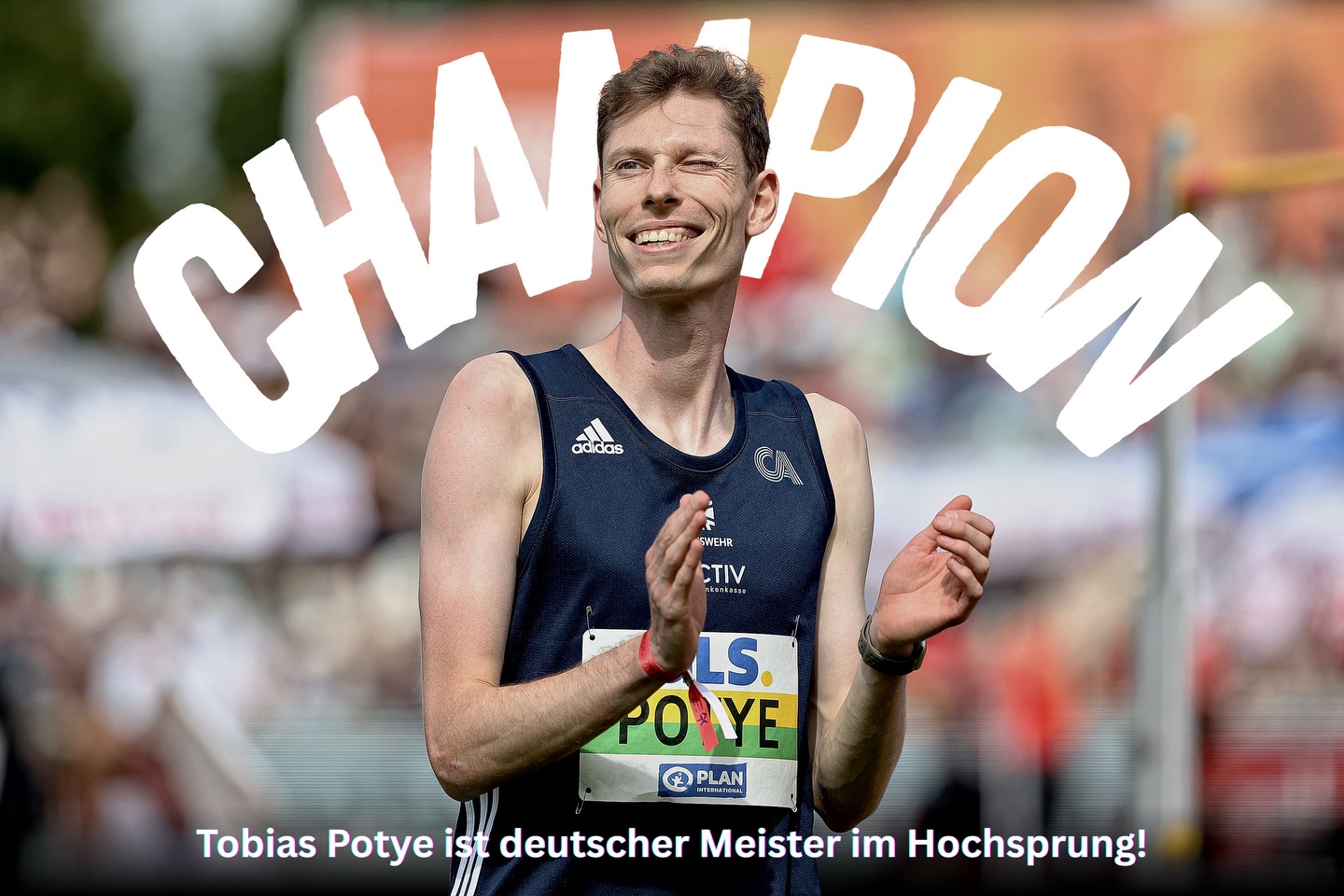 Der unangefochtene deutsche Meister @tobiaspotye holt sich erneut die Goldmedaille! 🥇🥳
Bei den Deutschen Meisterschaften 2025 in Dresden errang Tobias Potye im Hochsprung seinen siebten Deutschen Meistertitel. Locker und leicht überflog Tobias alle Höhen bis 2,26m, was bis dato zugleich Einstellung seiner Saisonbestleistung bedeutete und bereits den Titel klar machte. Dann ließ er, allein im Wettbewerb, 2,31m auflegen. Doch ein Wadenkrampf stoppte seine Serie. 😮💨
The champ is here 🎶
_______
📸 @dirkgantenberg
#diefinals #hochsprung #highjump #champion #teamCA #deutschemeisterschaften #nationals #jumpersworld