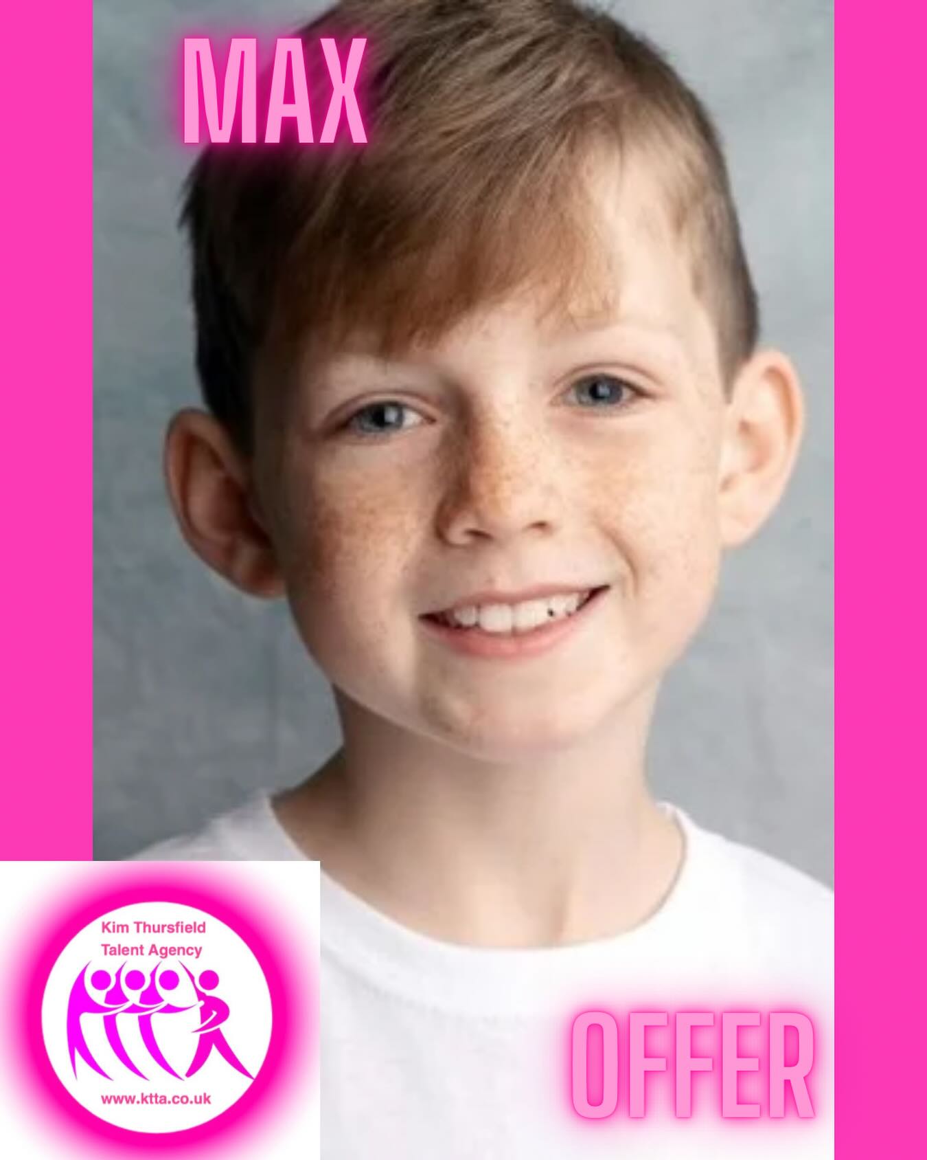 He’s done it again! A lovely stage offer in for our little Max! Well done 💖
#KTTA #Agent #Agency #TalentedKids #KidsOnStage