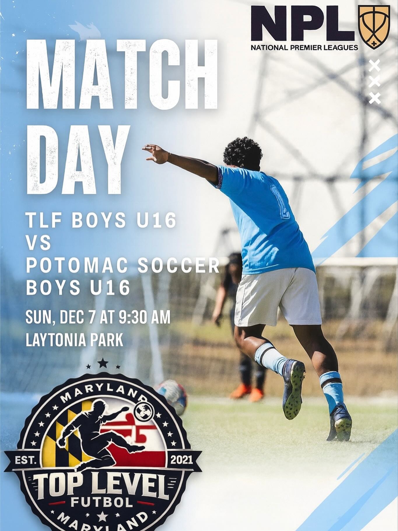It's game day! 🎉 Boys U16 NPL vs Potomac Boys U16. Who's ready for a thrilling match? 🤔 #nationalpremierleague #NPL #TLF