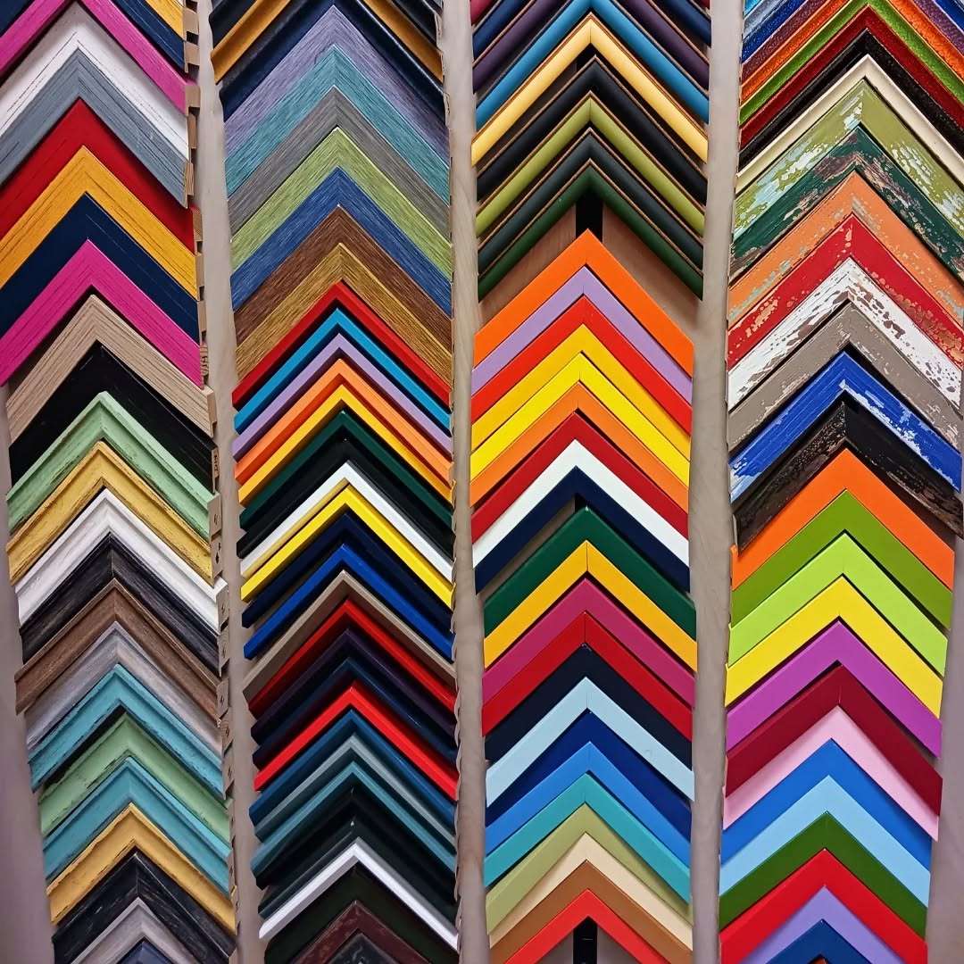 So many frame mouldings to choose from! How about framing a keepsake for a very special Christmas gift? 15% off on Saturday!