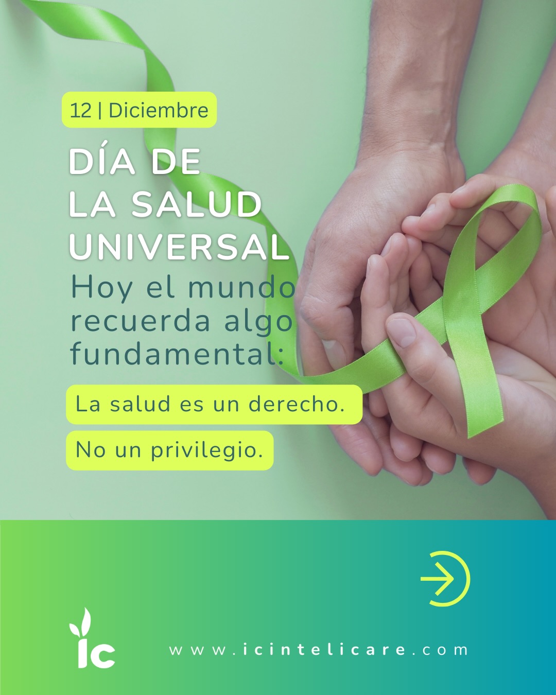 12 de diciembre | Día de la Salud Universal
La salud no debería depender del lugar donde vives, de tu nivel de ingresos ni del tipo de empleo que tengas.
Hoy recordamos que el acceso a servicios de calidad, sin barreras económicas, es un derecho humano.
En Latinoamérica, muchos hogares aún enfrentan gastos de bolsillo que ponen en riesgo su bienestar. Y por eso es tan importante fortalecer modelos de atención centrados en las personas, impulsados por la Atención Primaria y apoyados por tecnología confiable.
En IC Intelicare nos comprometemos a aportar a este propósito con soluciones que permiten:
✔ Diagnósticos oportunos
✔ Acceso desde cualquier lugar
✔ Continuidad del cuidado
✔ Menos barreras y más oportunidades para todos
Porque una salud verdaderamente universal se construye día a día, con innovación, empatía y trabajo conjunto.
#DíaDeLaSaludUniversal #SaludParaTodos #ICIntelicare