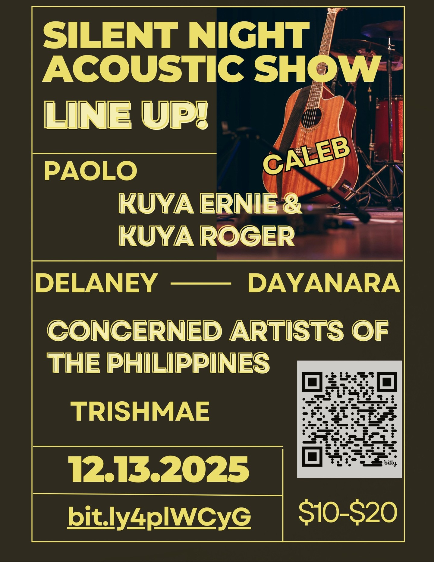 Hi folks! A few corrections to our lineup!
Join us for one night of acoustic music to support special needs kids in the Philippines and typhoon victims through the Kids Hope Foundation Philippines and @philippineprogress
Get your tickets today!
Tickets: sliding scale $10-$20
Doors open at 5pm. Show starts 6pm
Salamat
#typhoonrelief
#specialneedskids
#specialneeds
#philippines
#acousticshow
#portlandoregon