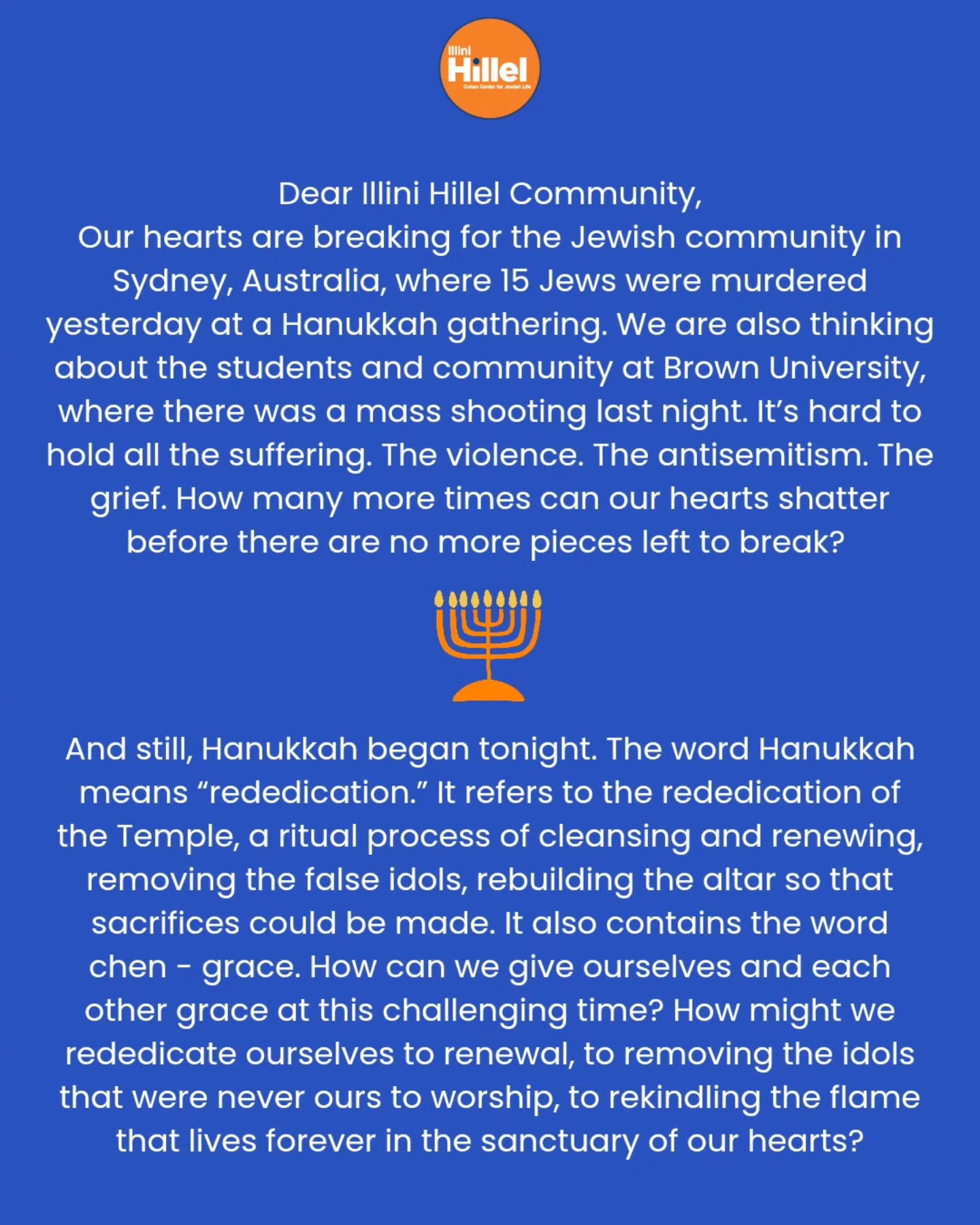 Happy Hanukkah, we are here for you 💙🕎