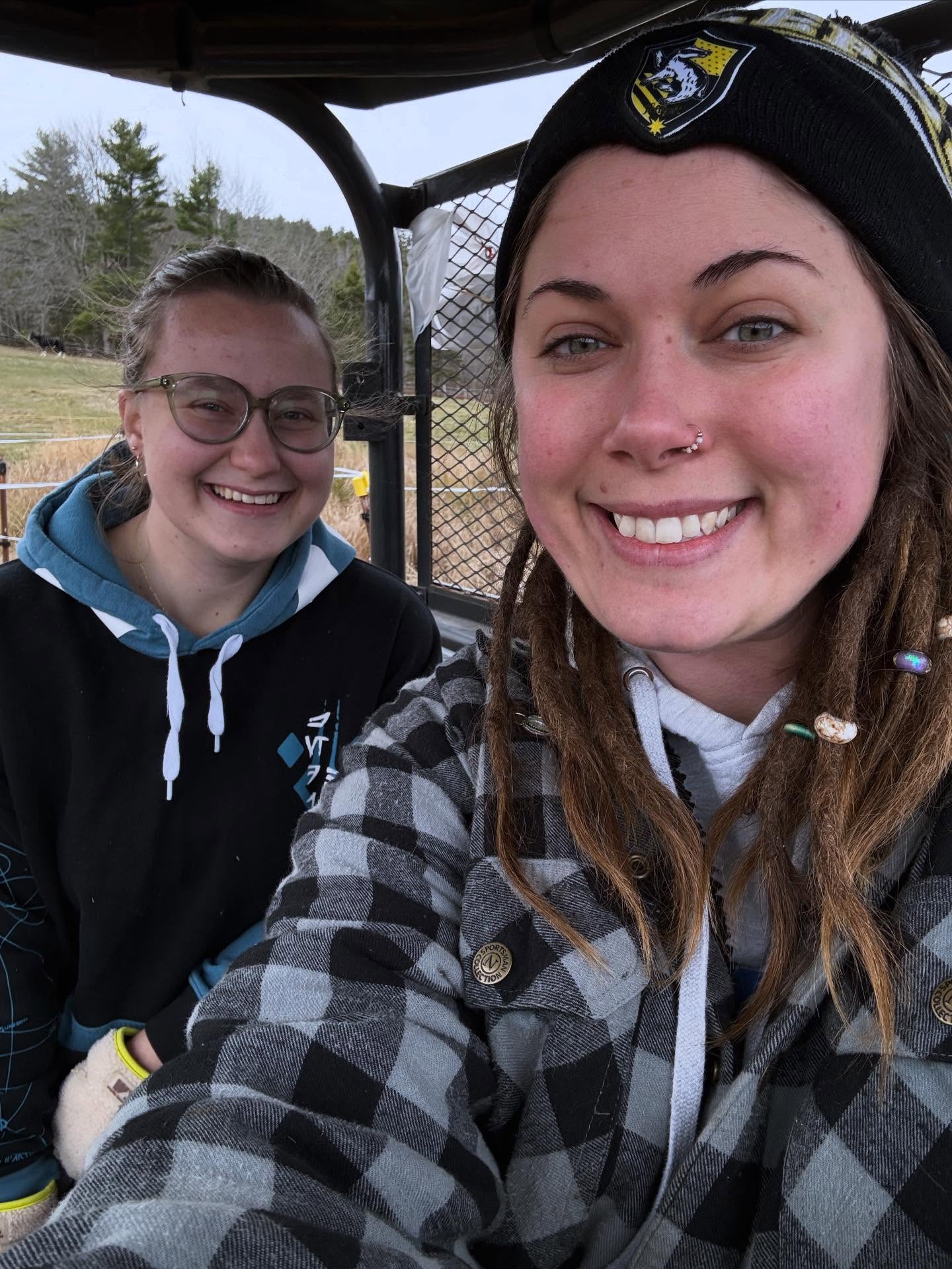 I love working on the farm with my sister @addie.jaffrey. Who knew that in my 30s a chilly November afternoon spreading manure would be the stress relief and joy that it is. #forgetthespa #nonails #farmlife