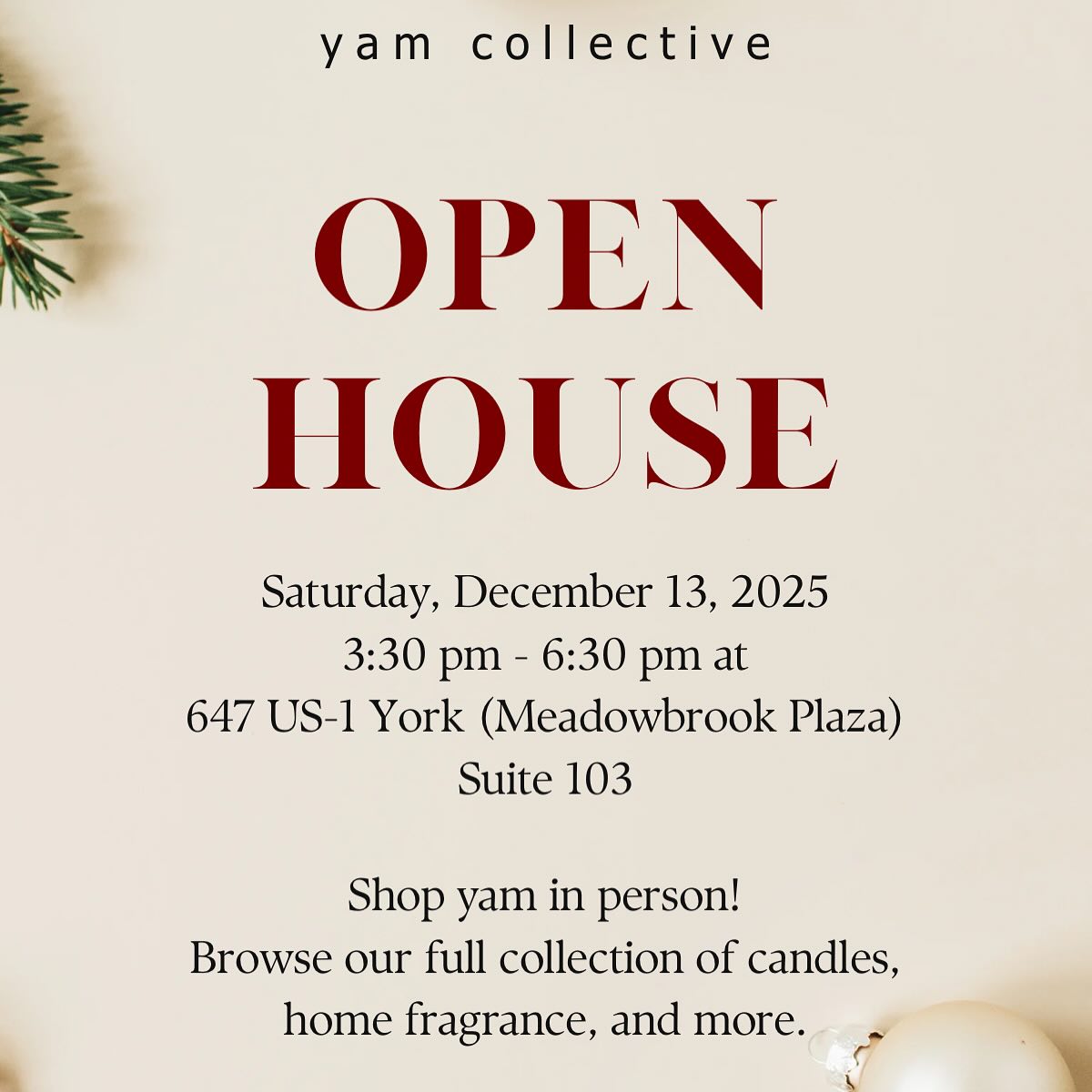HOLIDAY OPEN HOUSE! 🎄
Join us Saturday, 12/13 and shop our full product selection in person! Seasonal discounts and extra goodies:) Can’t wait to see you!
.
#ShoppingOpenHouse #OpenHouseEvent #ShopAndExplore #ShopTilYouDrop #RetailTherapy #ExclusiveDeals #LimitedTimeOffers #SpecialEvent #StyleInspo #TrendyFinds #ShopWithUs #BoutiqueStyle #PopUpShop #SaveTheDate #ShopLocal #ShopSmallEvent