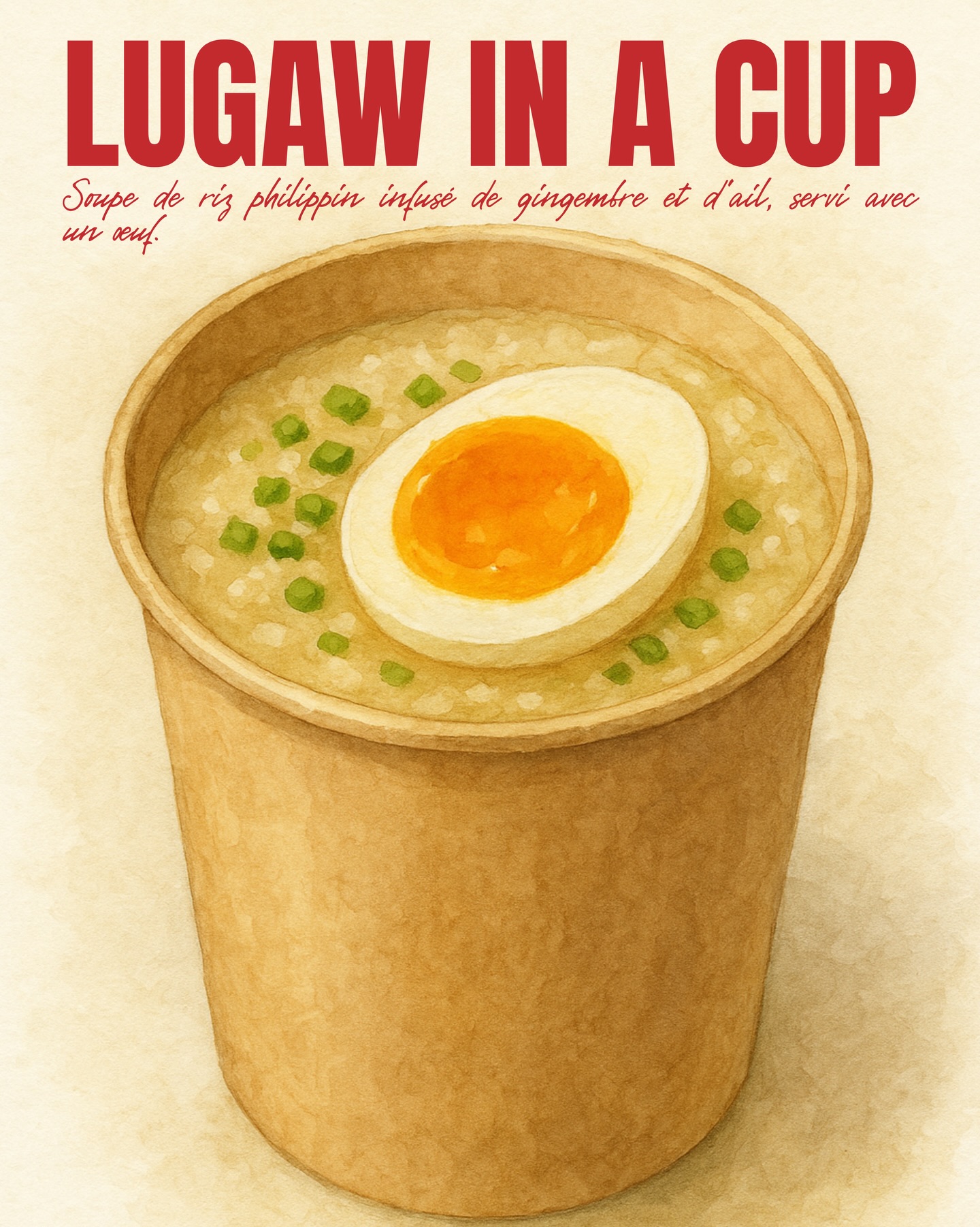 Feeling cold and in a hurry? Grab our Lugaw in a cup, perfect for take-away! This Filipino comfort classic will warm you right up. 🥣
See you tomorrow, 3 December 💛